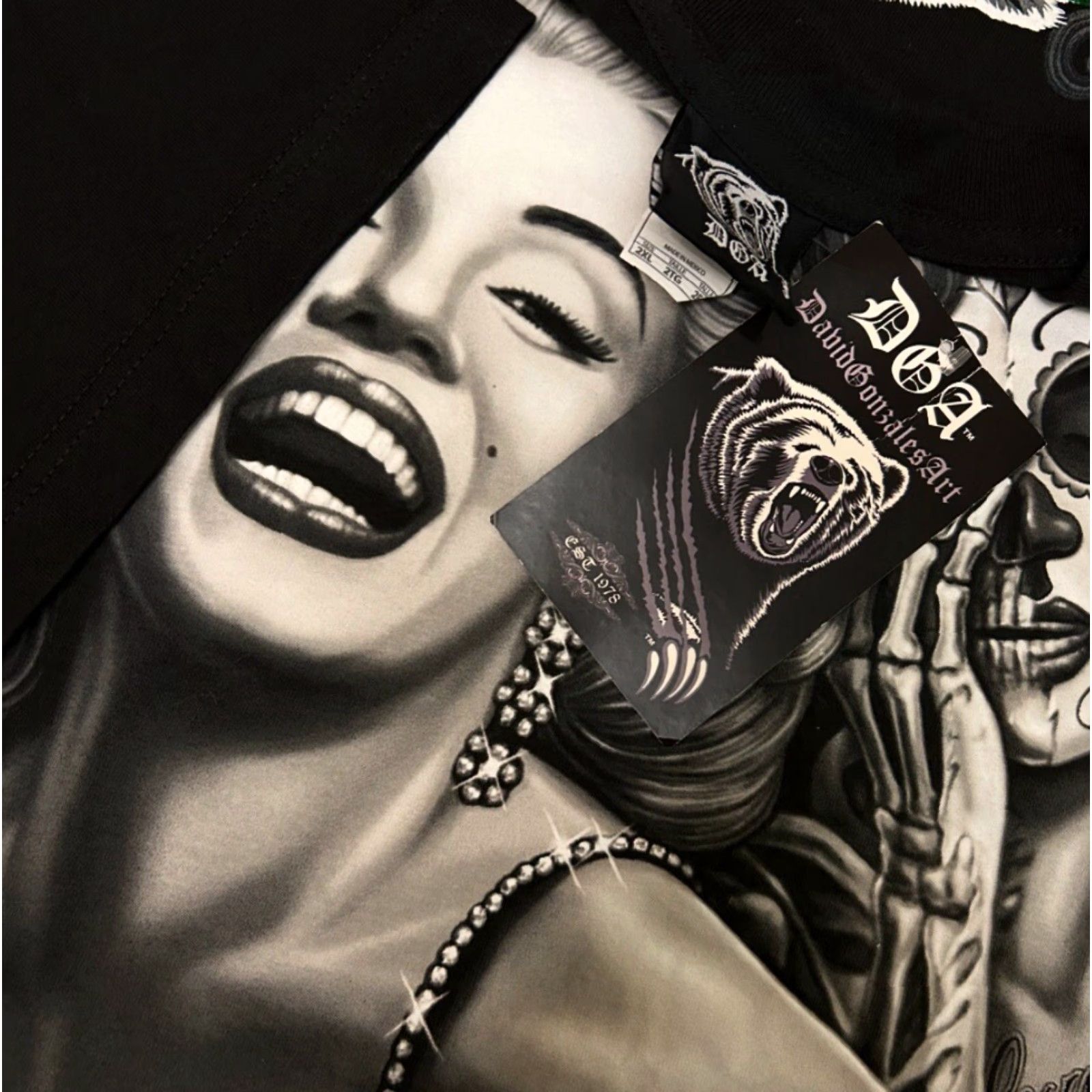 Vintage VINTAGE David Gonzales 2XL T-Shirt Men Black Shirt 90s Y2K Marilyn Monroe Chicano Art Punk Grunge Hip Hop New Size US XXL / EU 58 / 5 - 3 Thumbnail