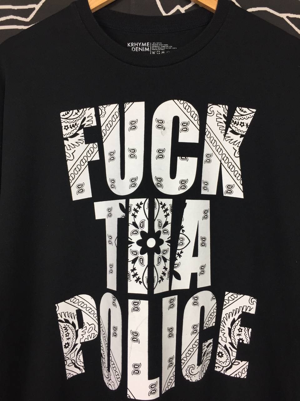 Japanese Brand × Vintage KRHYME DENIM Fuck tha Police Area Code LA Longsleeve Tee Size US XXL / EU 58 / 5 - 3 Thumbnail