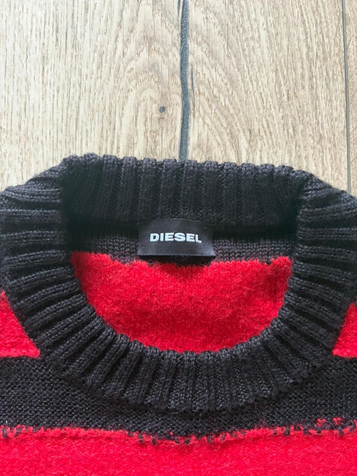 Diesel Diesel Striped Knit Sweater Red Black Wool Alpaca Sz M Size US M / EU 48-50 / 2 - 3 Thumbnail