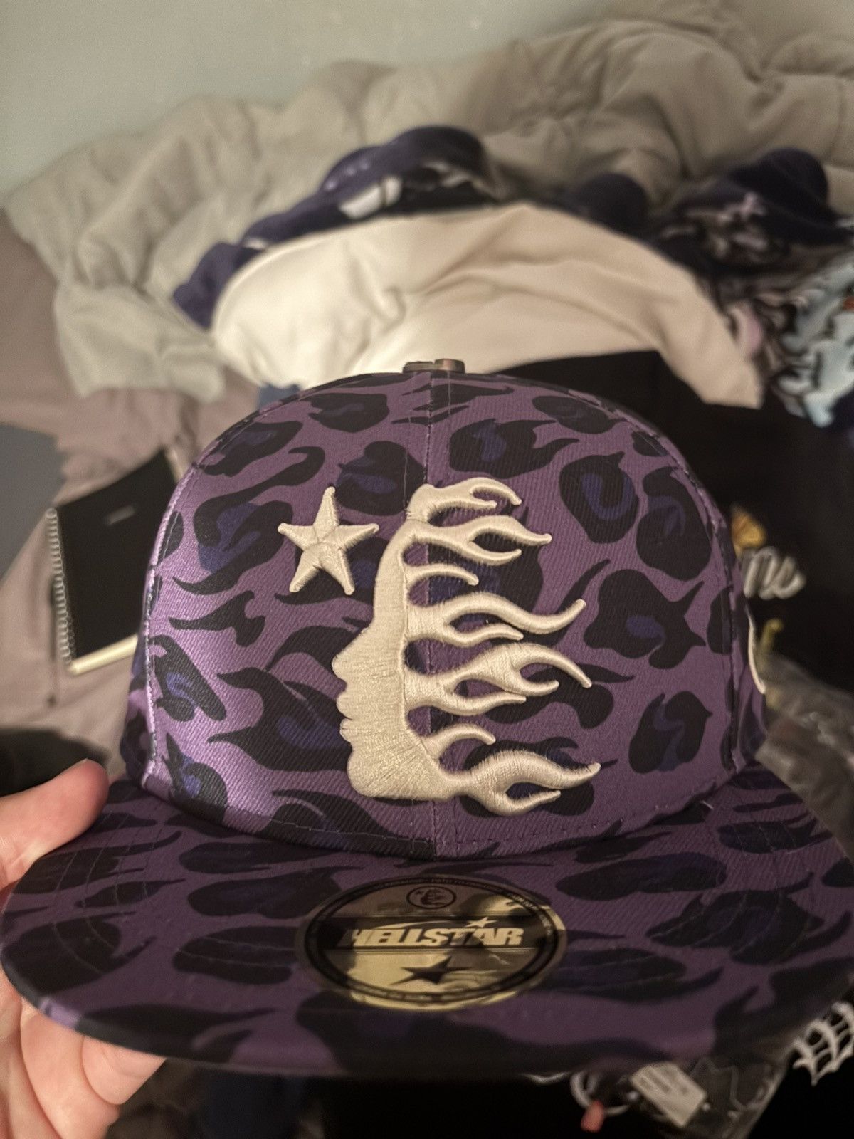 帽子 Hellstar cap / Cheetah Print Fitted Hat Hellstar Cheetah Print Fitted Hat Red Men's - SS24 - US