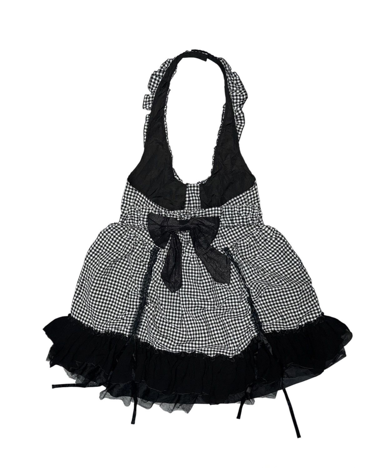 Japanese Brand ALGONQUINS Checkered halter jumper mini dress ➕ Size ONE SIZE - 4 Thumbnail