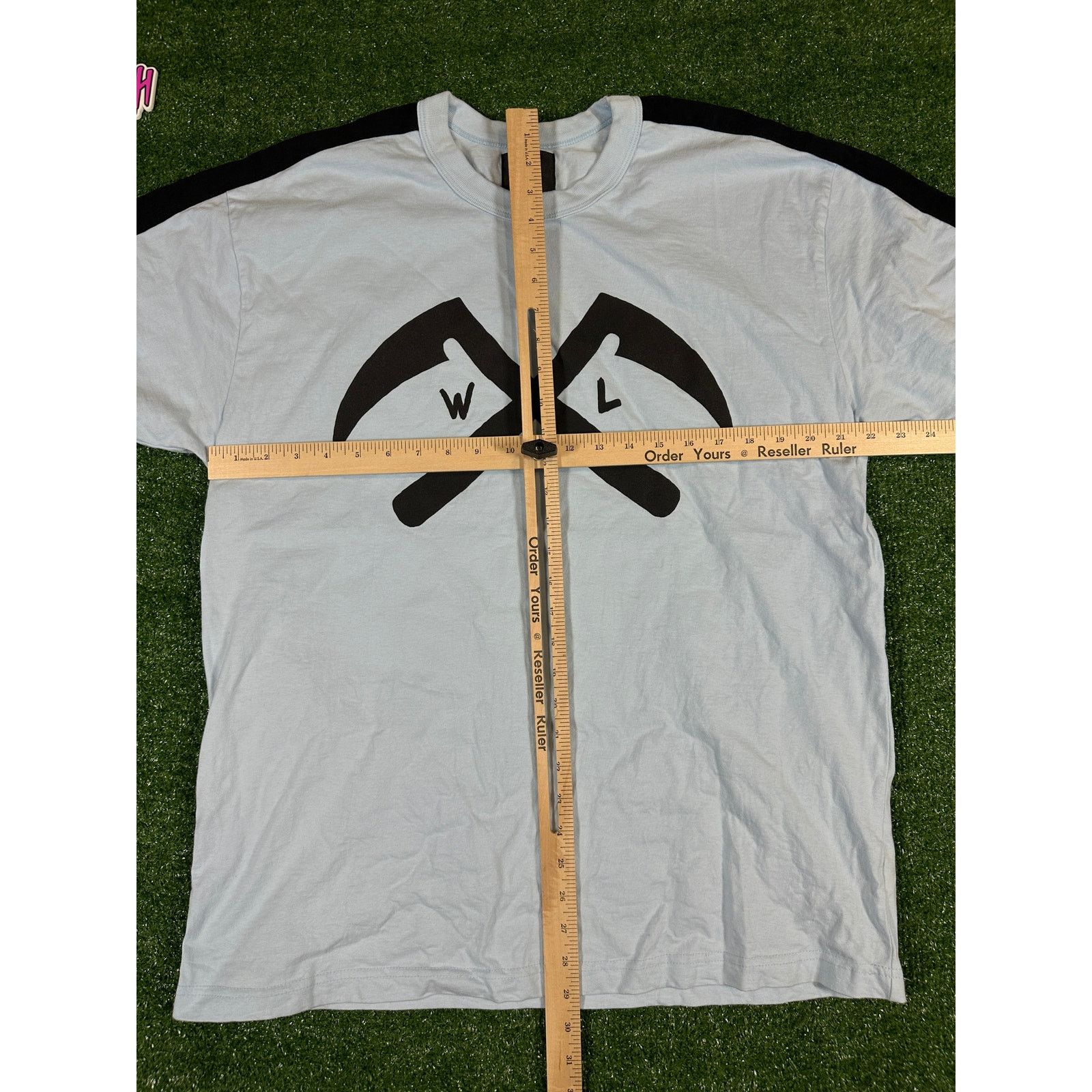 Warren Lotas Warren Lotas Crossed Scythe Light Blue Ringer T-Shirt (USED) Size US XXL / EU 58 / 5 - 2 Thumbnail
