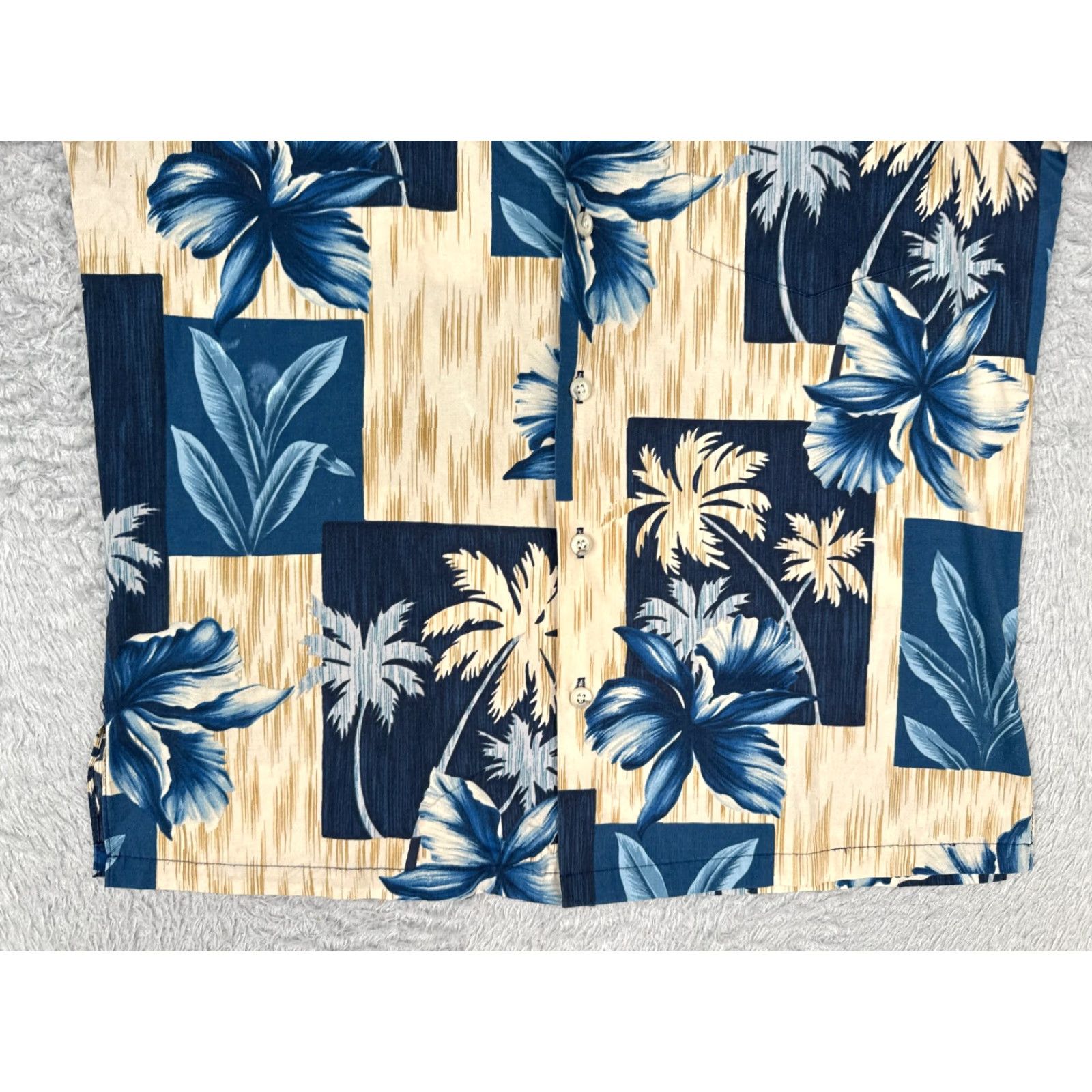 Tori Richard VINTAGE Tori Richard Shirt Men S Beige Blue Cotton Blend Floral Hawaiian Size US S / EU 44-46 / 1 - 5 Thumbnail