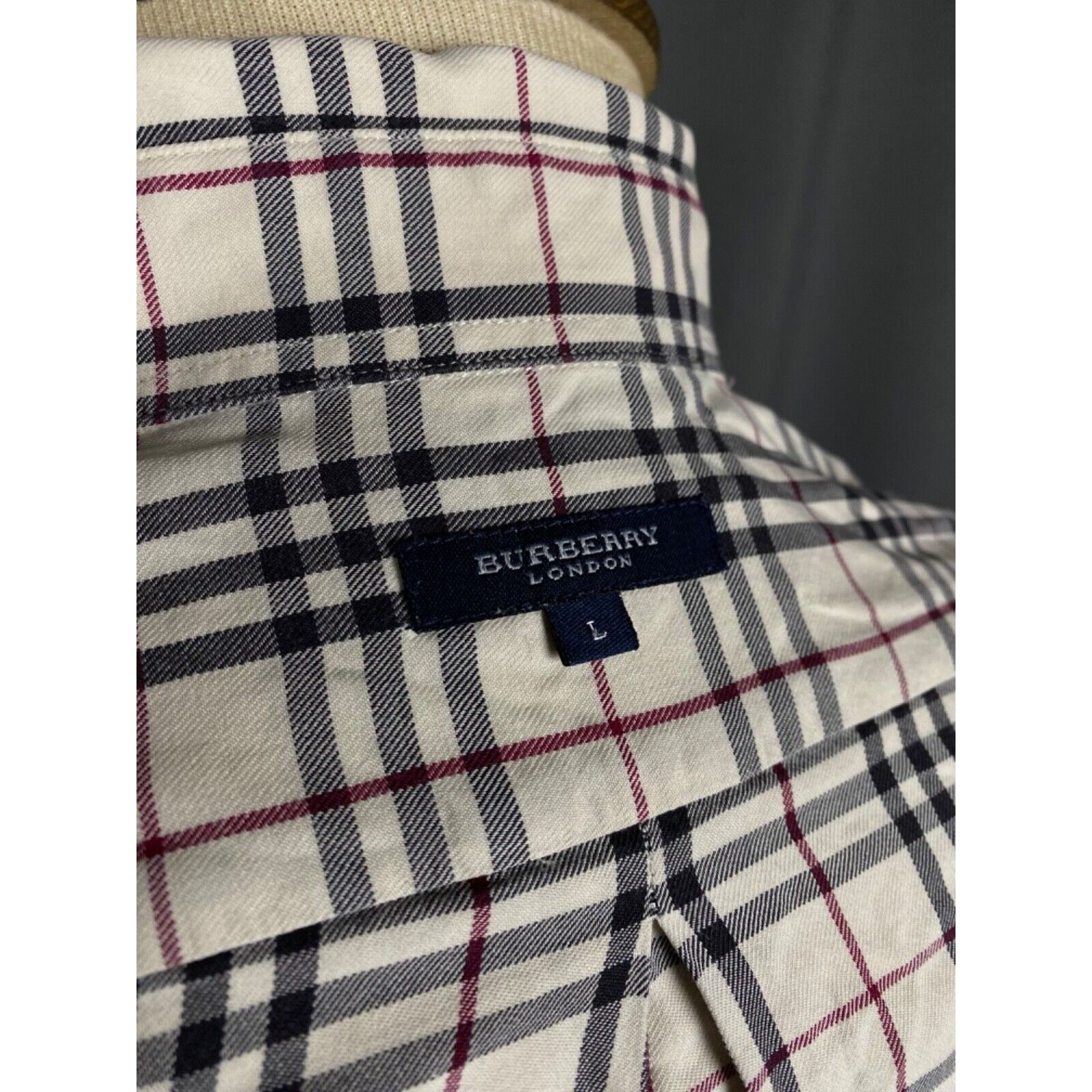 Burberry Burberry Nova Check Vintage Men's Beige Longsleeve Shirt Siz Size US L / EU 52-54 / 3 - 10 Thumbnail