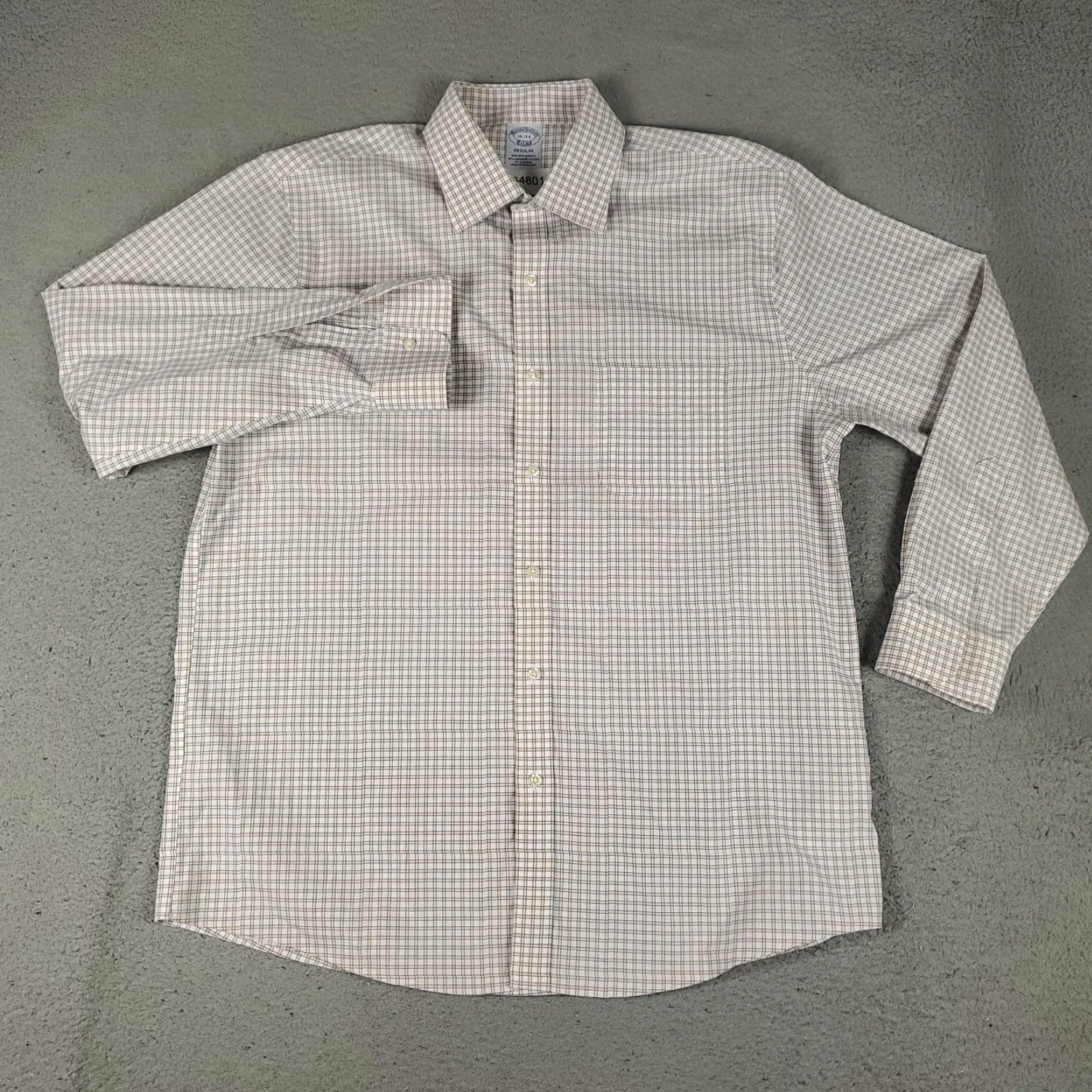 Brooks Brothers Brooks Brothers Shirt Mens 16 Yellow Plaid Dress Button Up Long Sleeve Size 42R - 2 Thumbnail