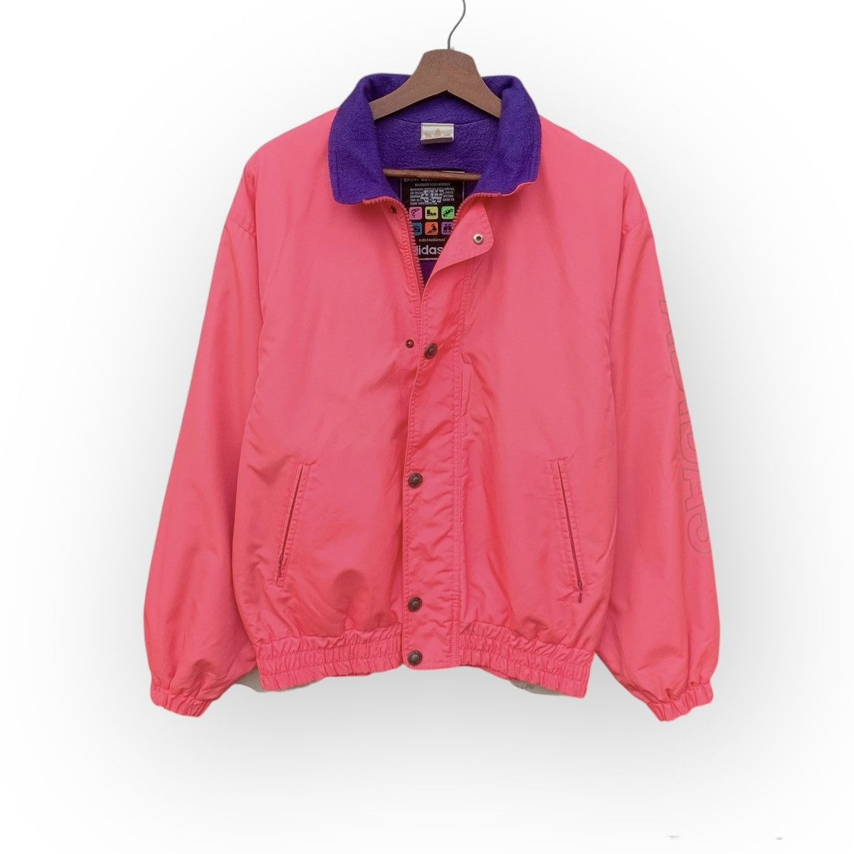 Vintage Vintage 90s Adidas Windbreaker Jacket Lining Fleece Size US L / EU 52-54 / 3 - 2 Thumbnail