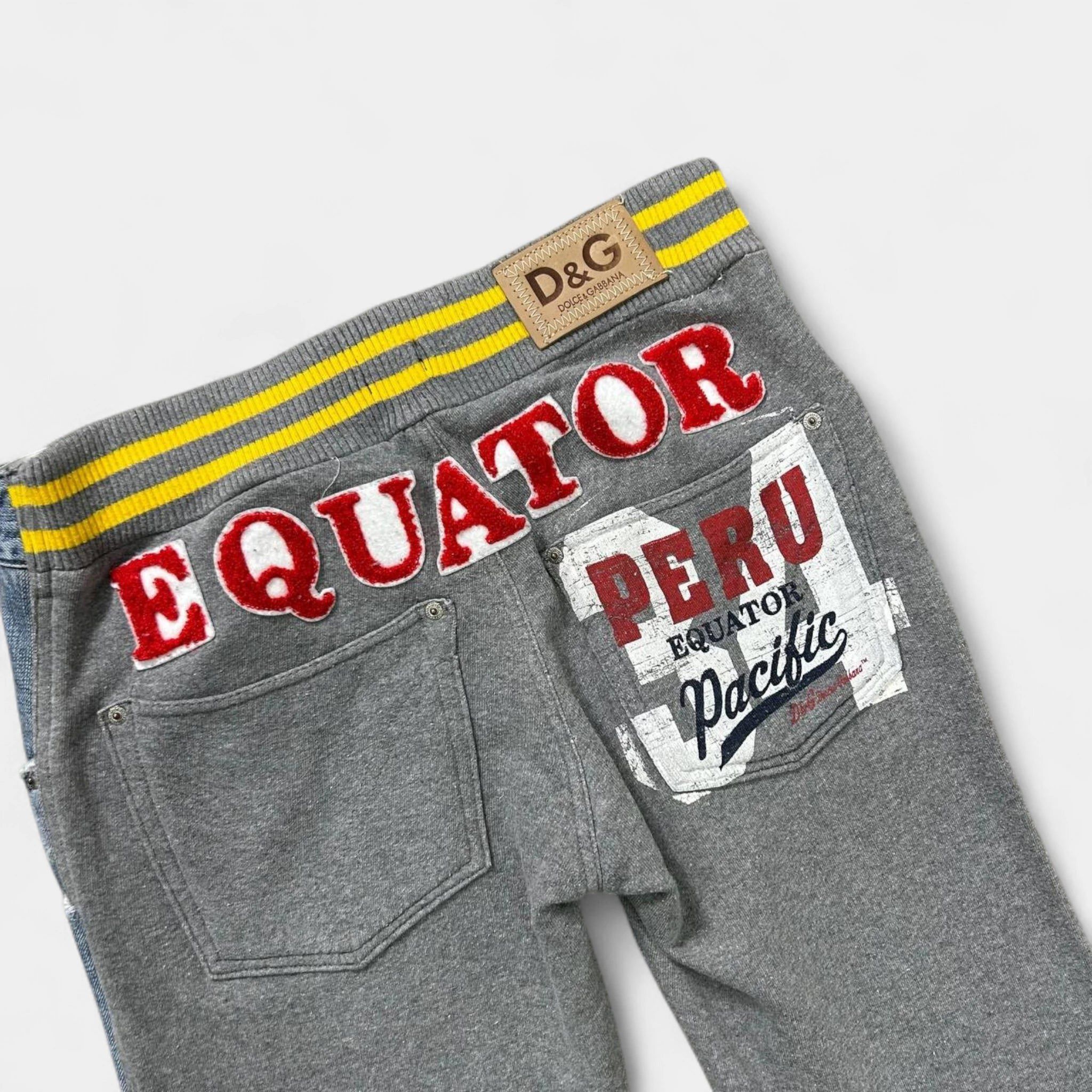 Dolce & Gabbana Dolce & Gabbana Hybrid Distressed Denim and Fleece Pants Size US 28 / EU 44 - 6 Thumbnail