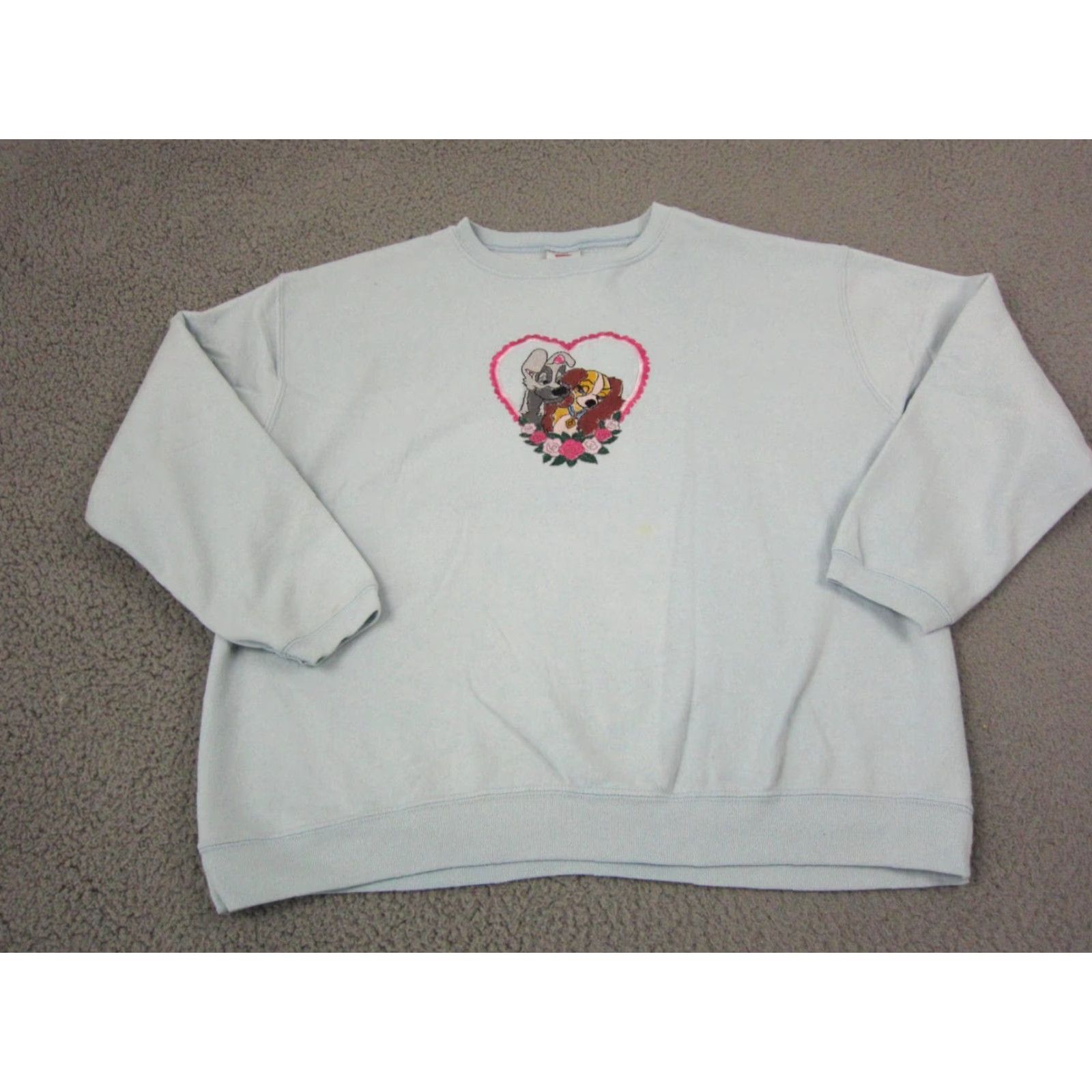 Hanes VINTAGE Hanes Sweater Womens L Blue Embroidery Dog Puppies Pullover Crew Neck 80s 90s Ladies Size L / US 10 / IT 46 - 2 Thumbnail