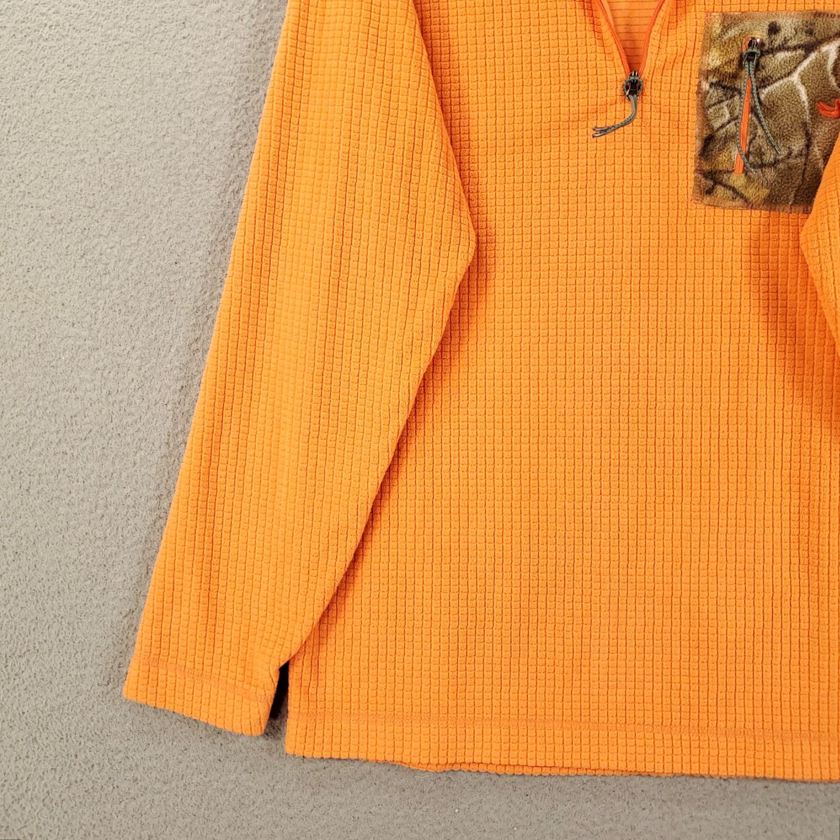 Vintage Southern Marsh Mens Sweater Small Orange Camo Trim Waffle Knit 1/4 Zip Pullover Size US S / EU 44-46 / 1 - 3 Thumbnail