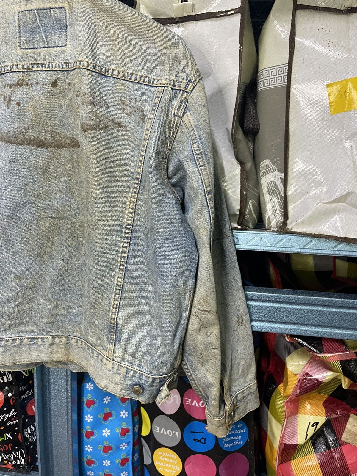 Vintage Vintage GL Heart Denim Jacket Orange Tab Distressed Look Size US S / EU 44-46 / 1 - 11 Thumbnail
