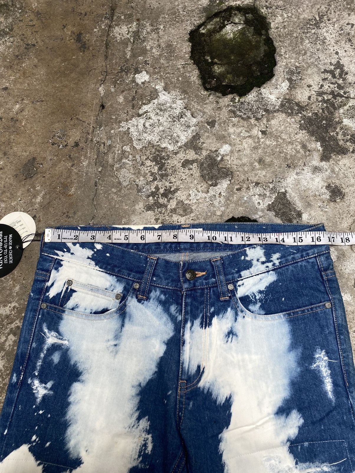 Japanese Brand PROPA9ANDA Josh Rox Tie Dye Ripped Japanese Denim Size US 33 - 8 Thumbnail