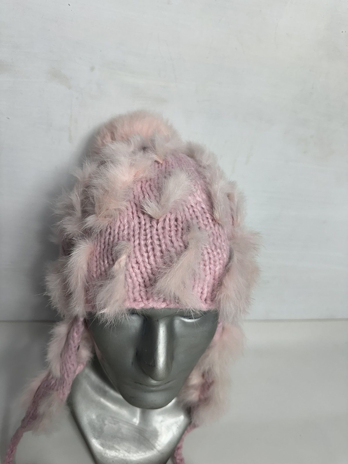 Japanese Brand Pink Trapper Hats Mix Fur Design Size ONE SIZE - 2 Thumbnail