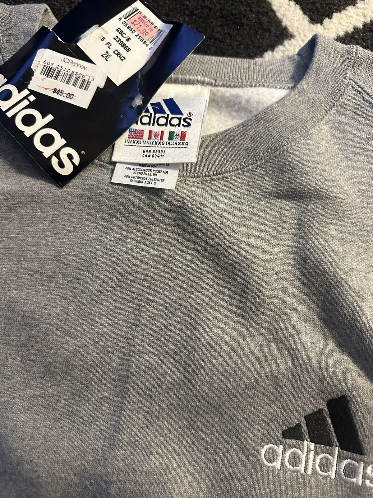Adidas × Vintage Vintage adidas striped logo crewneck NWT Size US XXL / EU 58 / 5 - 2 Thumbnail