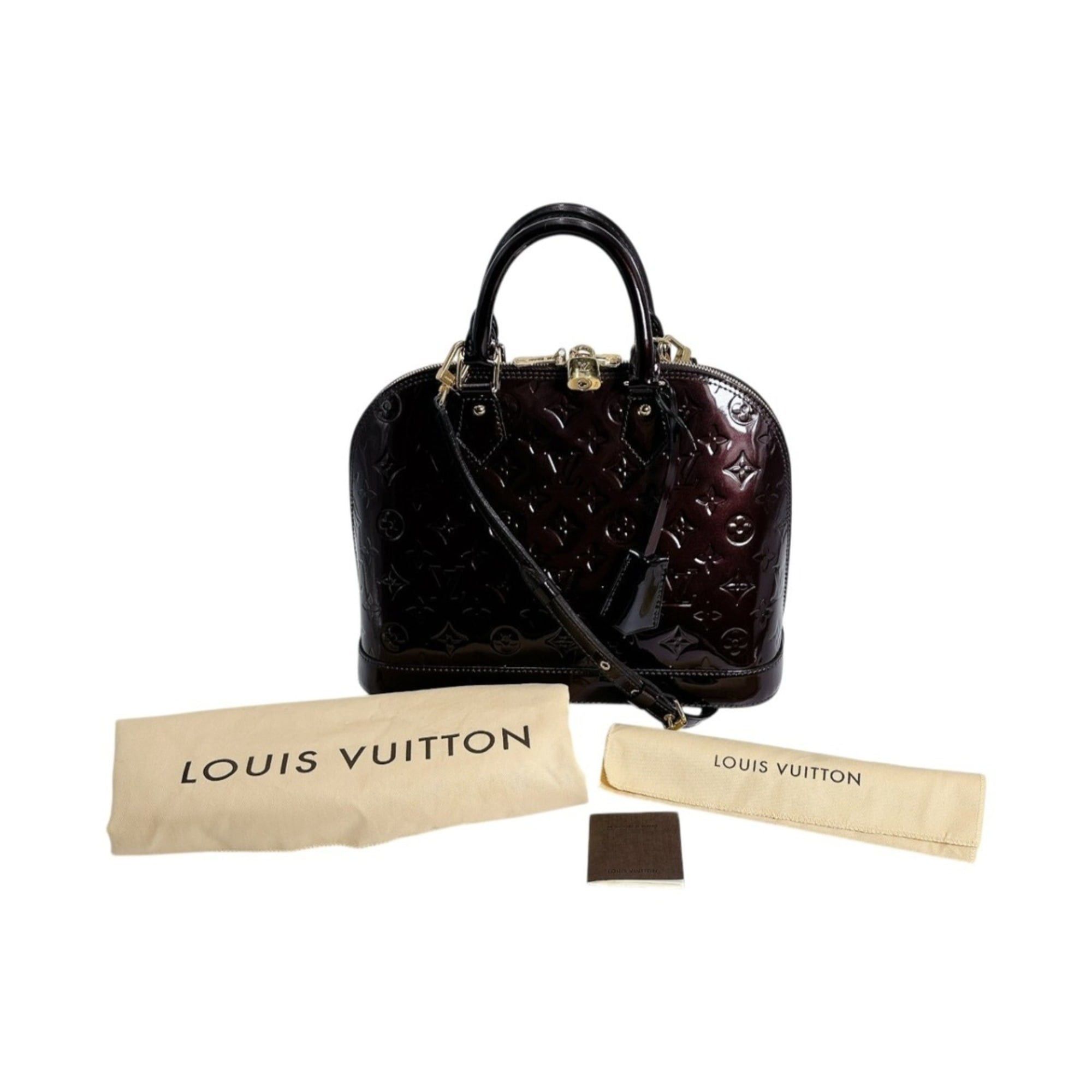 Louis Vuitton Louis Vuitton Alma PM Monogram Vernis Handbag M91611 Wine Red Size ONE SIZE - 1 Thumbnail