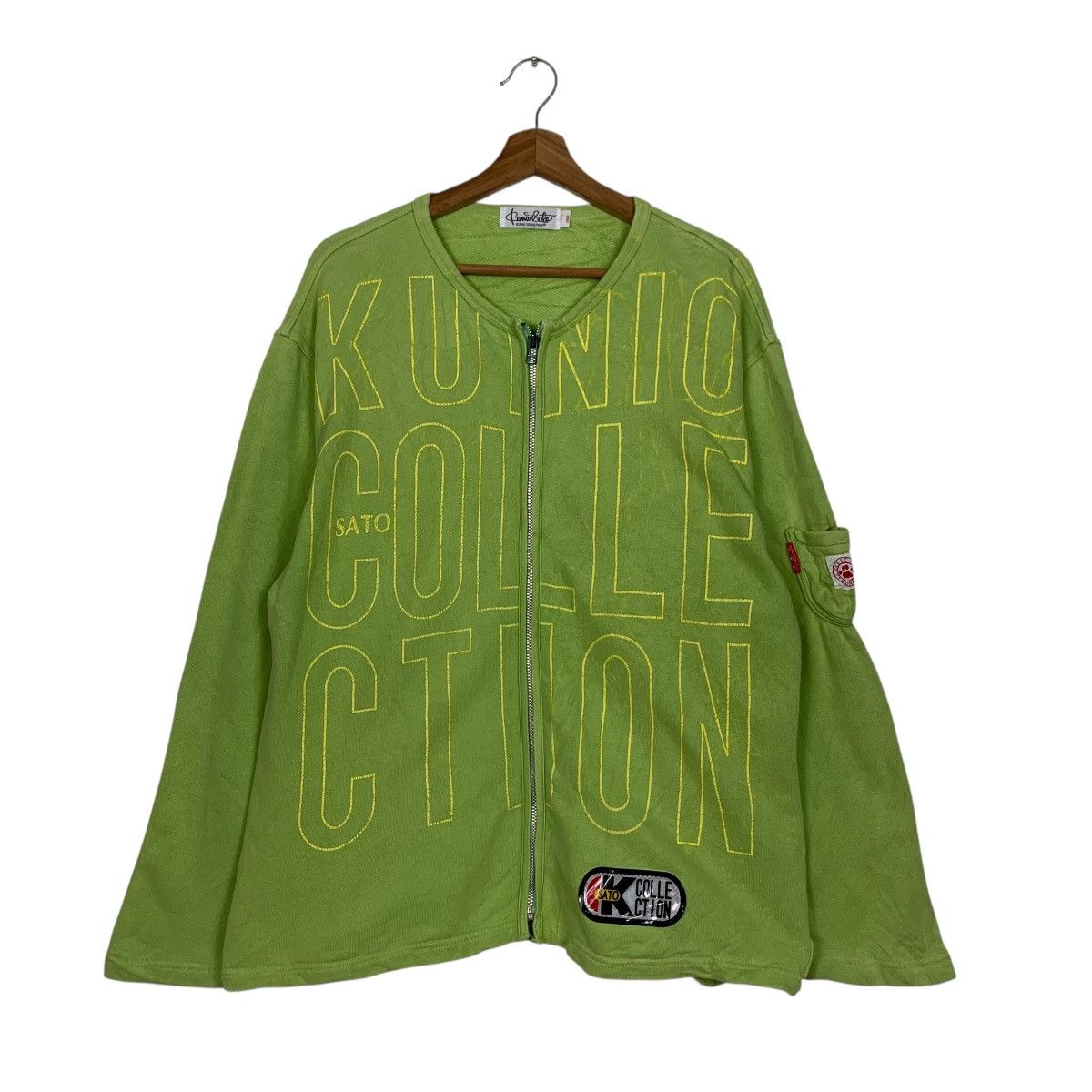 Japanese Brand KUNIO SATO COLLECTION Big Logo Sweater Jacket #3558-C162 Size US L / EU 52-54 / 3 - 3 Thumbnail