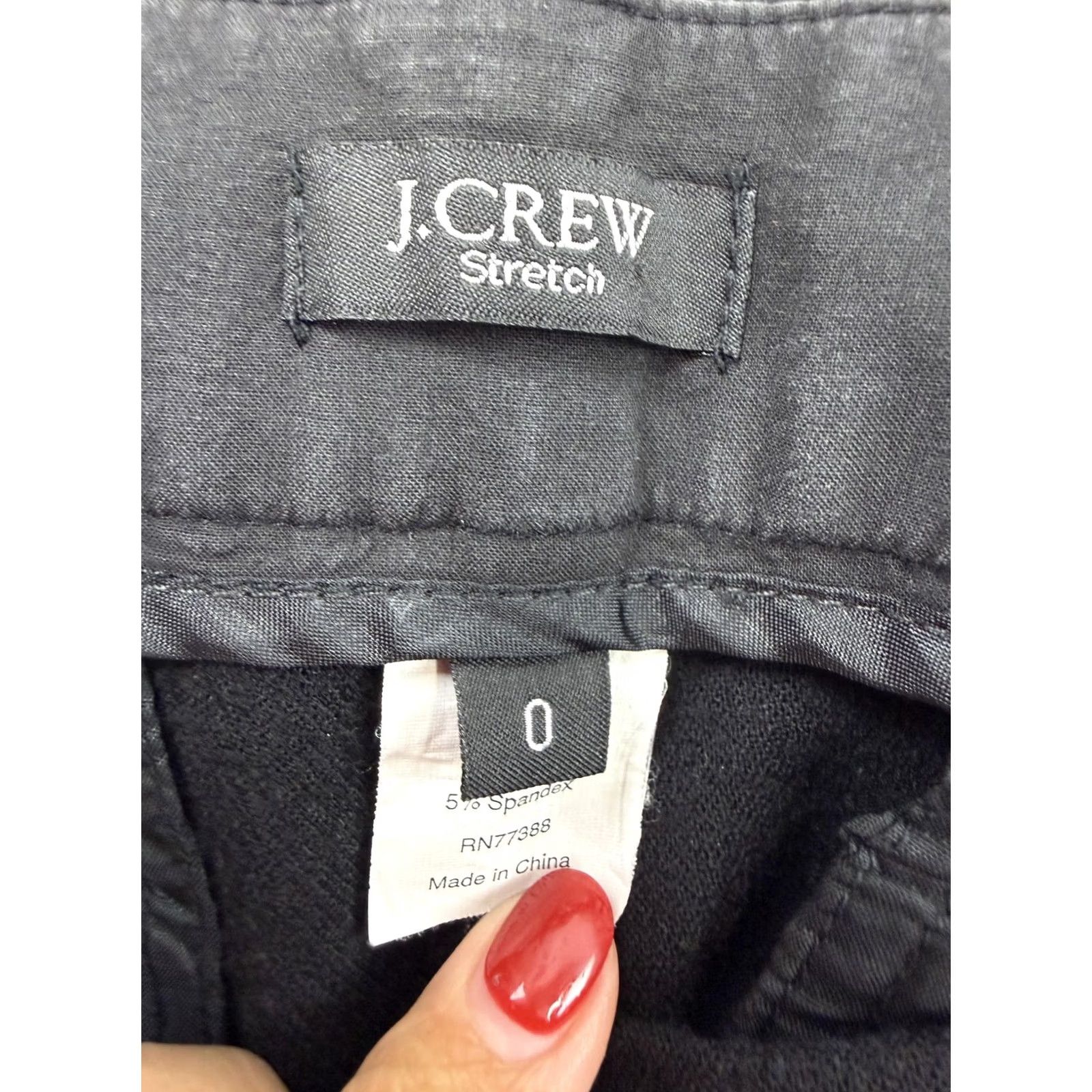 J.Crew J.Crew Womens Pants 0 Black Minnie Ankle Slim Wool Stretch Dress Work Office Size 25" / US 0 / IT 36 - 3 Thumbnail