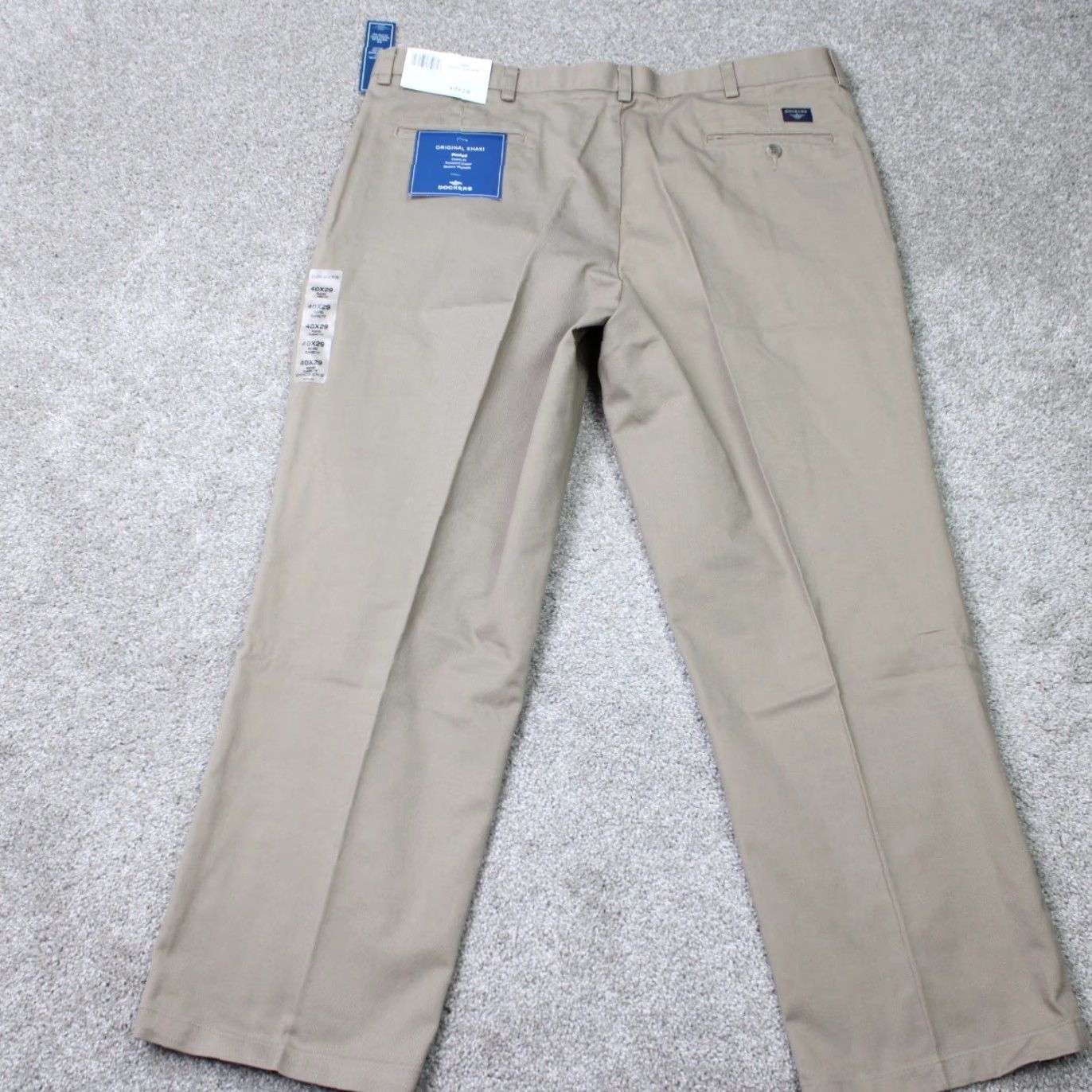 Dockers DOCKERS Signature Khaki Chino Pants Mens 38 x 29 Beige Classic Fit Flat Front Front Zip Button Pockets Stretch Size US 38 / EU 54 - 6 Thumbnail