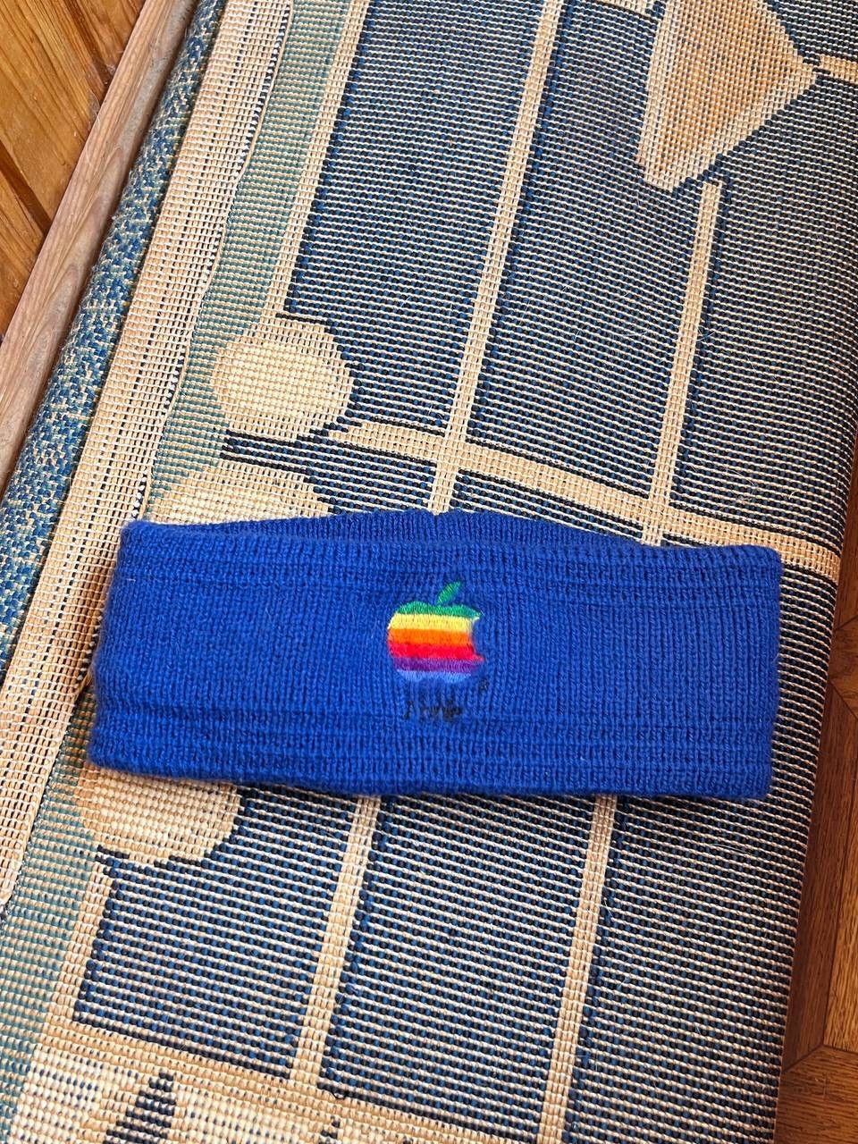 Apple 90s Vintage Apple Computers Rainbow Hat Blue Size ONE SIZE - 1 Thumbnail