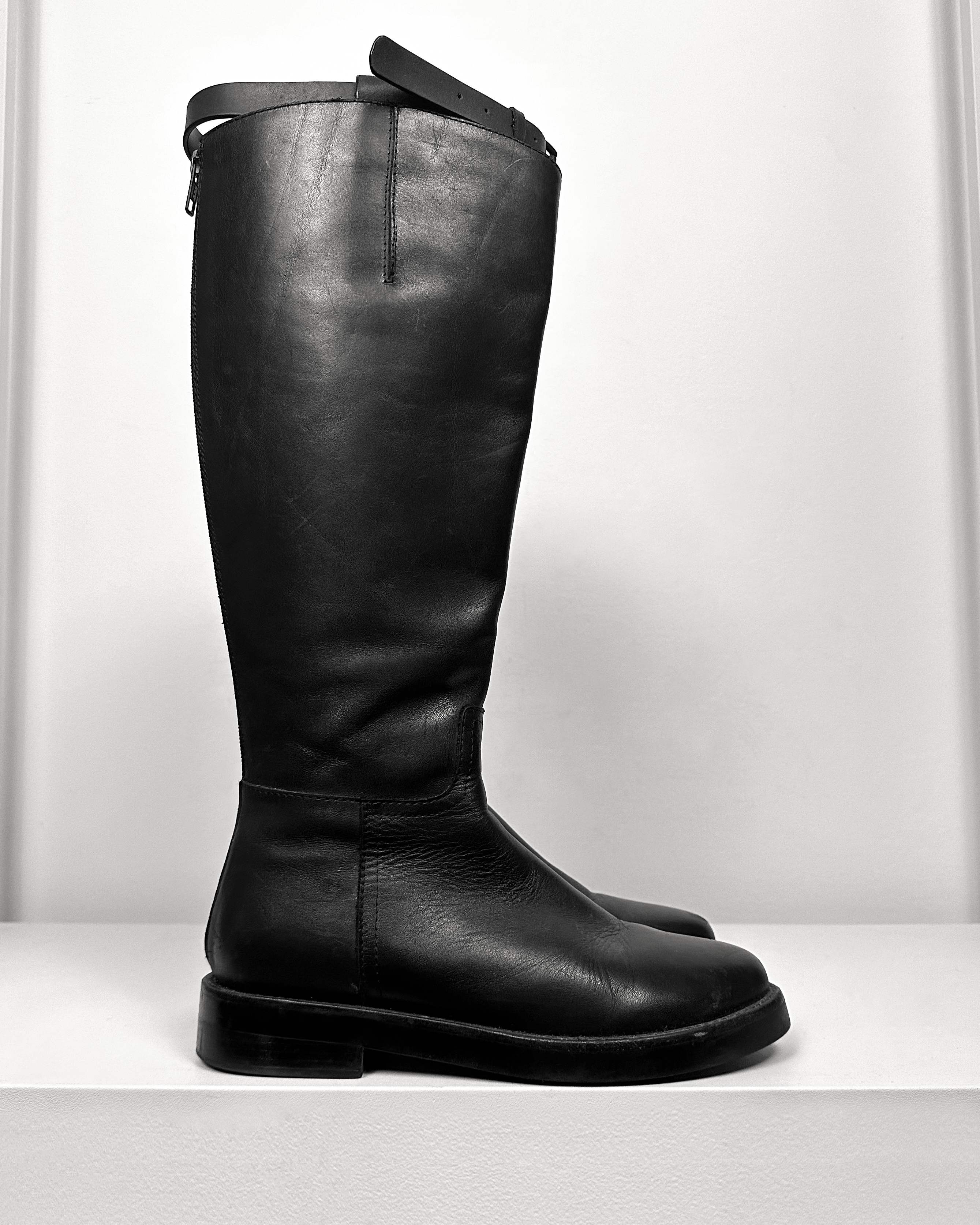 Ann Demeulemeester Knee High Moto Riding Boots