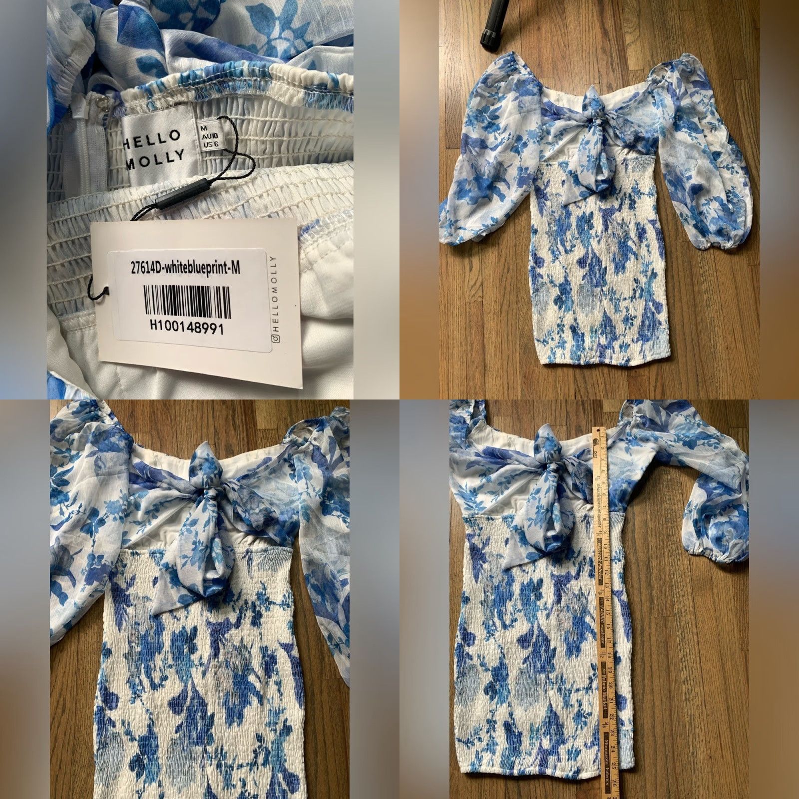 Vintage NWT Hello Molly Dress Blue White Print Short Dress Womens Size 6 White print 6 NWT Hello Molly Dress Blue White Print Short Womens Size 6 Size M / US 6-8 / IT 42-44 - 8 Thumbnail
