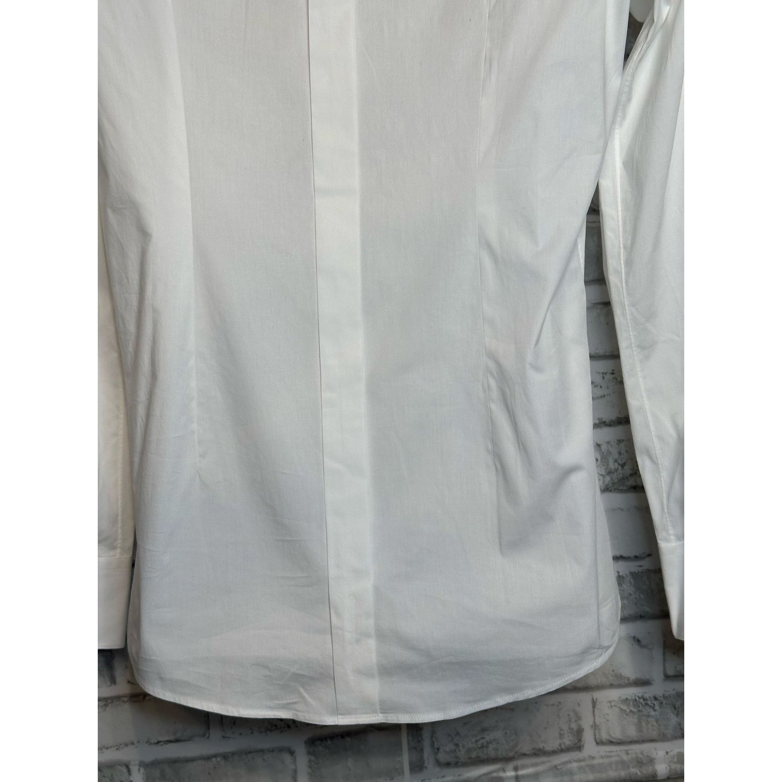 Dolce & Gabbana White Stretch Poplin Gold-Fit Slim Fit Dress Shirt size 15.5 Size US M / EU 48-50 / 2 - 7 Thumbnail