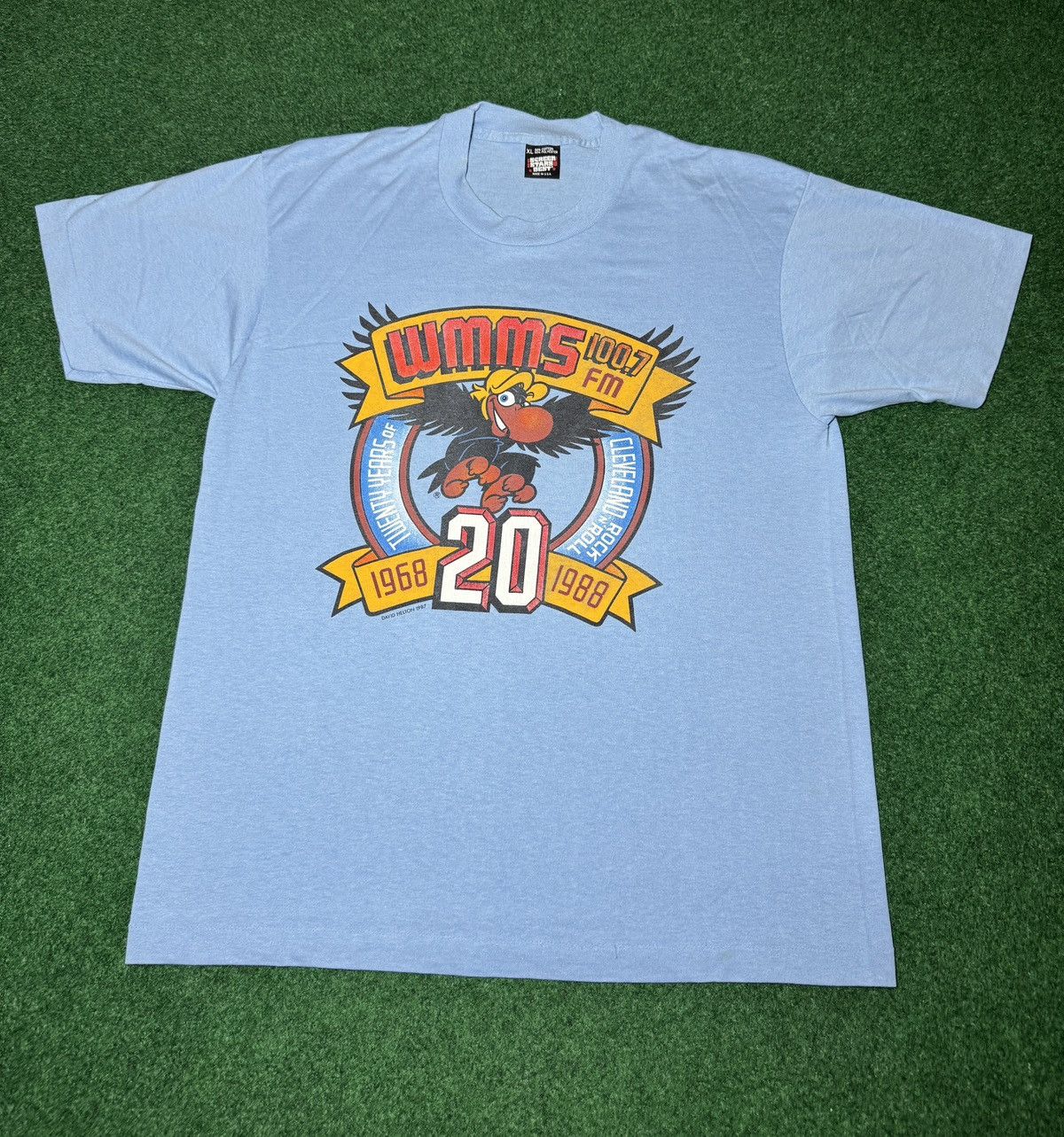 Vintage Vintage 80s WMMS The Buzzard Cleveland Rock N Roll T Shirt Size US XL / EU 56 / 4 - 1 Thumbnail
