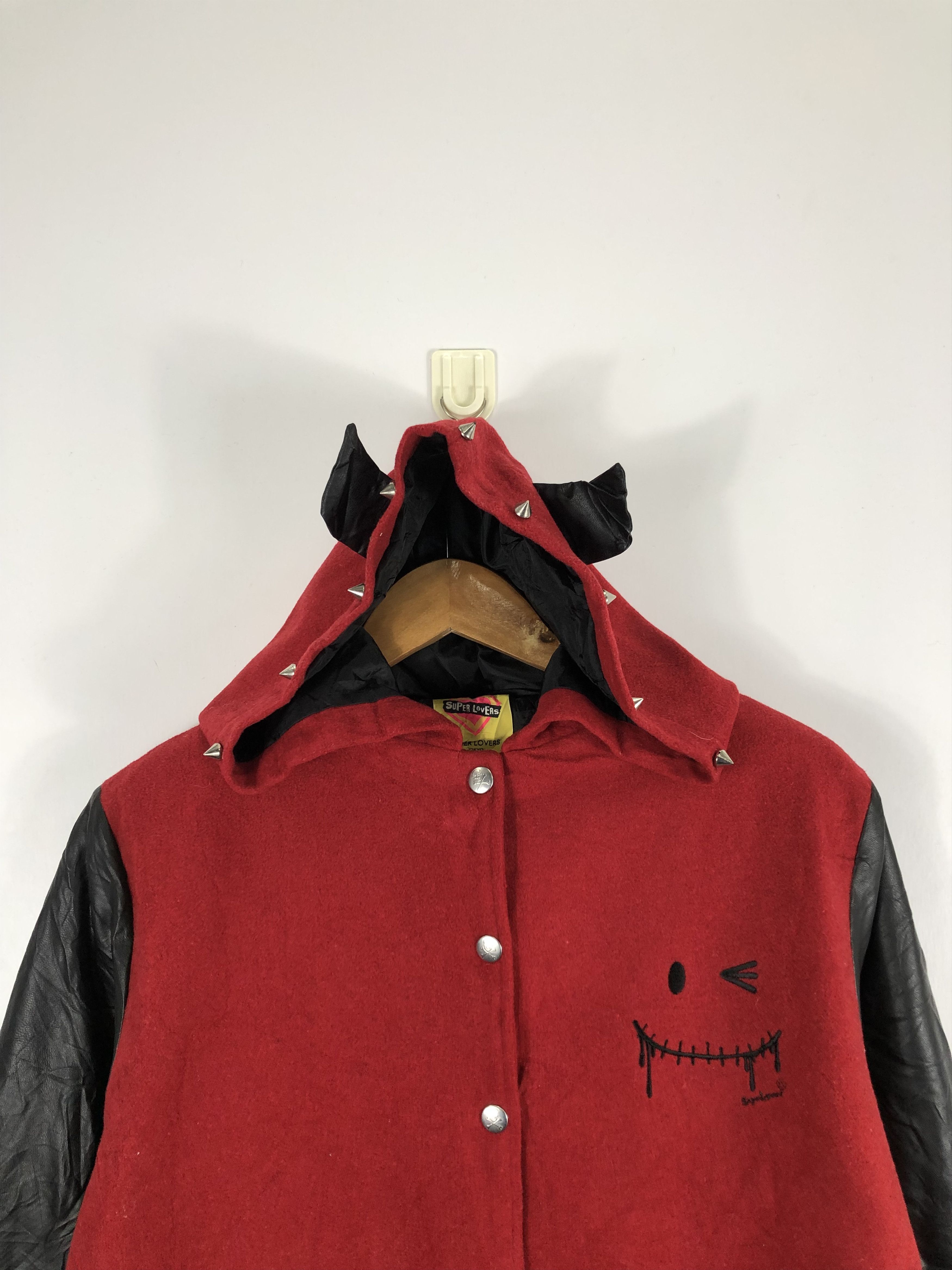 Japanese Brand Vintage Super Lovers Varsity Jacket Red Leather Sleeve V0248 Size US L / EU 52-54 / 3 - 2 Thumbnail