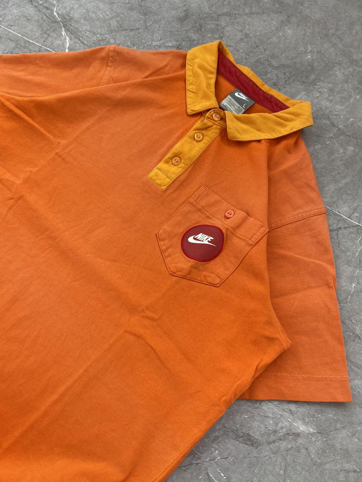 Nike Vintage Y2K Nike Big Logo “ESCAPE THE CITY” Orange Polo Size US L / EU 52-54 / 3 - 6 Thumbnail