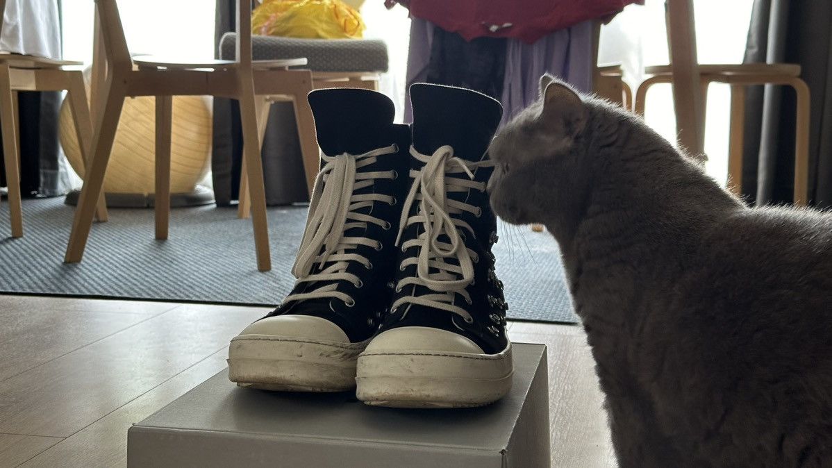 Rick Owens × Rick Owens Drkshdw AW23 Luxor High top Rivet Ramones Size US 9.5 / EU 42-43 - 2 Thumbnail