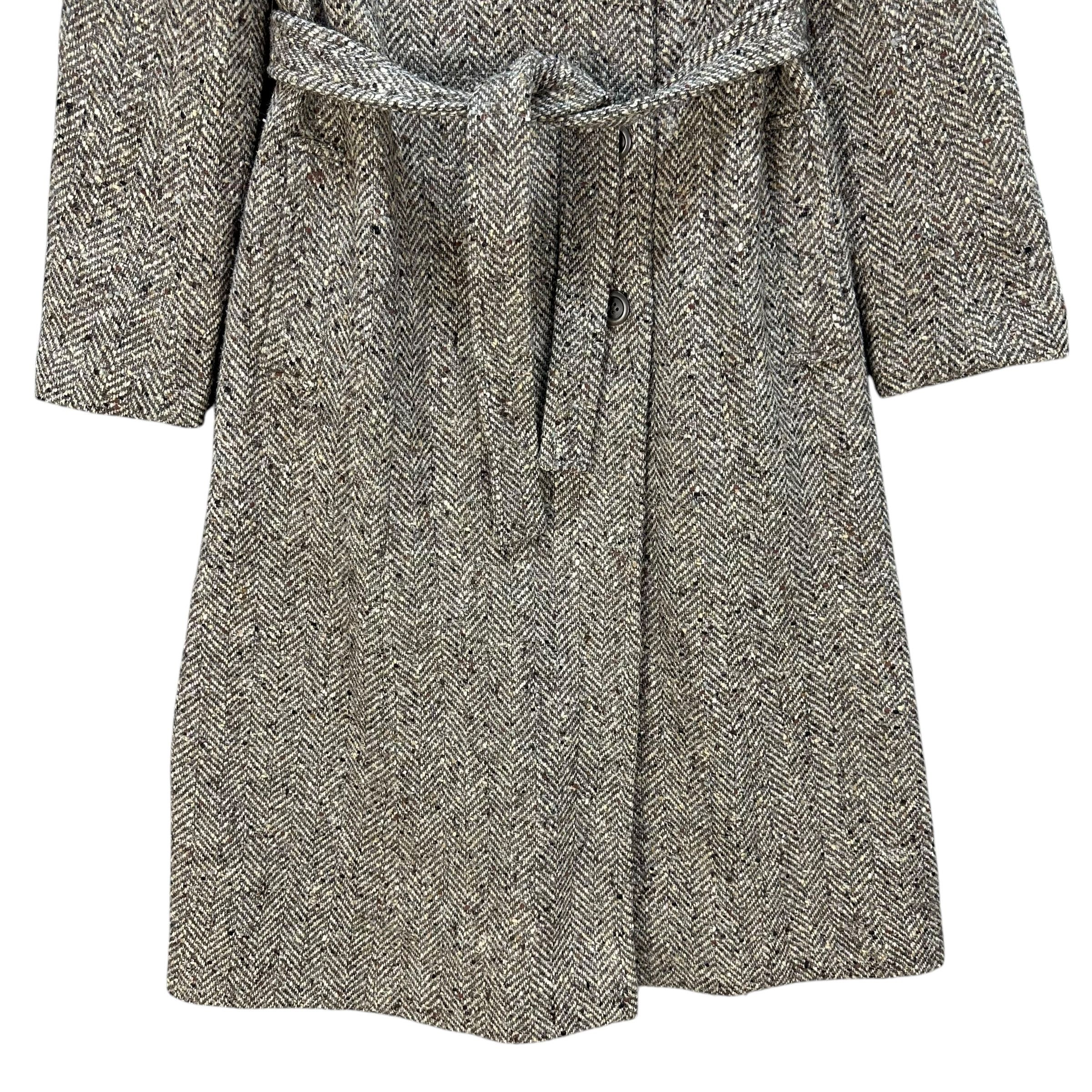 Kenzo 90’s KENZO CLUB Herringbone Wool Long Coat #A64-1542 Size M / US 6-8 / IT 42-44 - 3 Thumbnail