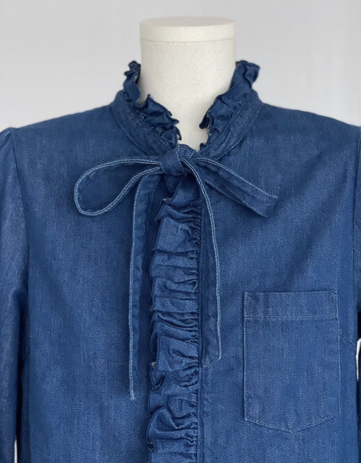 Kapital KAPITAL Hirata Hiroki Ear Standing Straw Knot Denim Shirt Size XS / US 0-2 / IT 36-38 - 4 Thumbnail