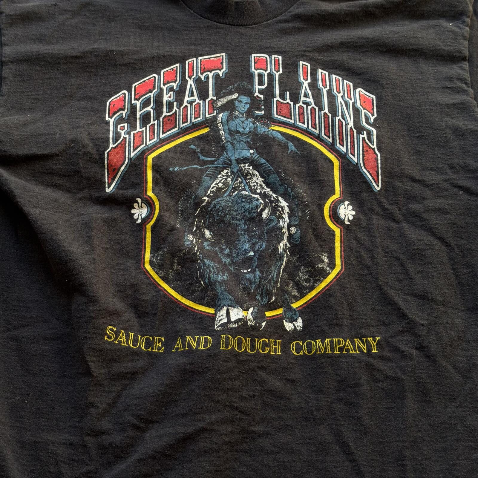 Fruit Of The Loom Vintage 90s Buffalo Great Plains Sauce and Dough Shirt XL Size US XL / EU 56 / 4 - 2 Thumbnail