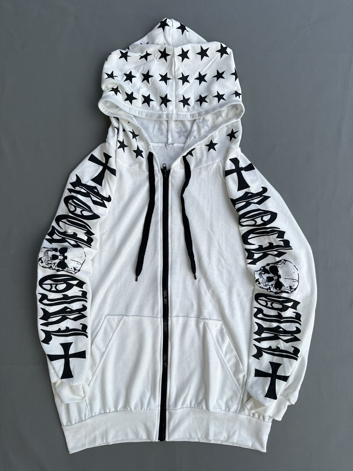 20471120 JAPANESE ROCK GIRL SKULL ZIP HOOODIE IFSIXWASNINE LGB STYLE Size L / US 10 / IT 46 - 1 Thumbnail