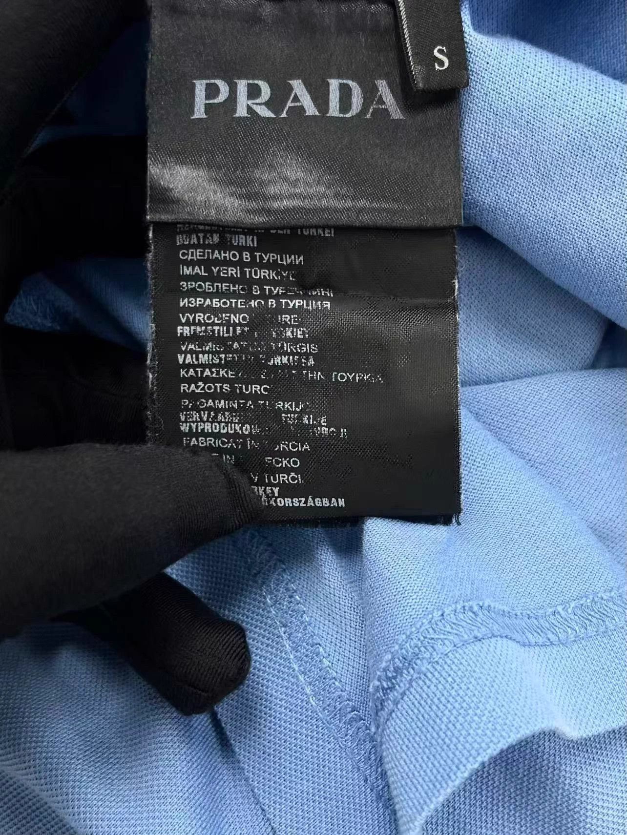 Prada Prada Sky Blue Tri Logo Polo S Unisex Size US S / EU 44-46 / 1 - 5 Thumbnail