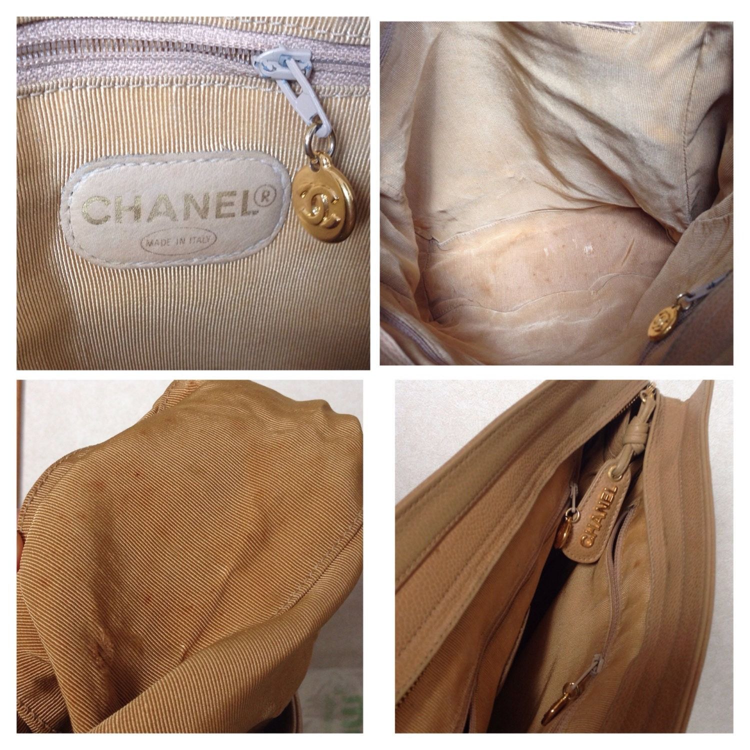 Chanel Vintage CHANEL brown beige caviar leather chain shoulder bag Size ONE SIZE - 5 Thumbnail