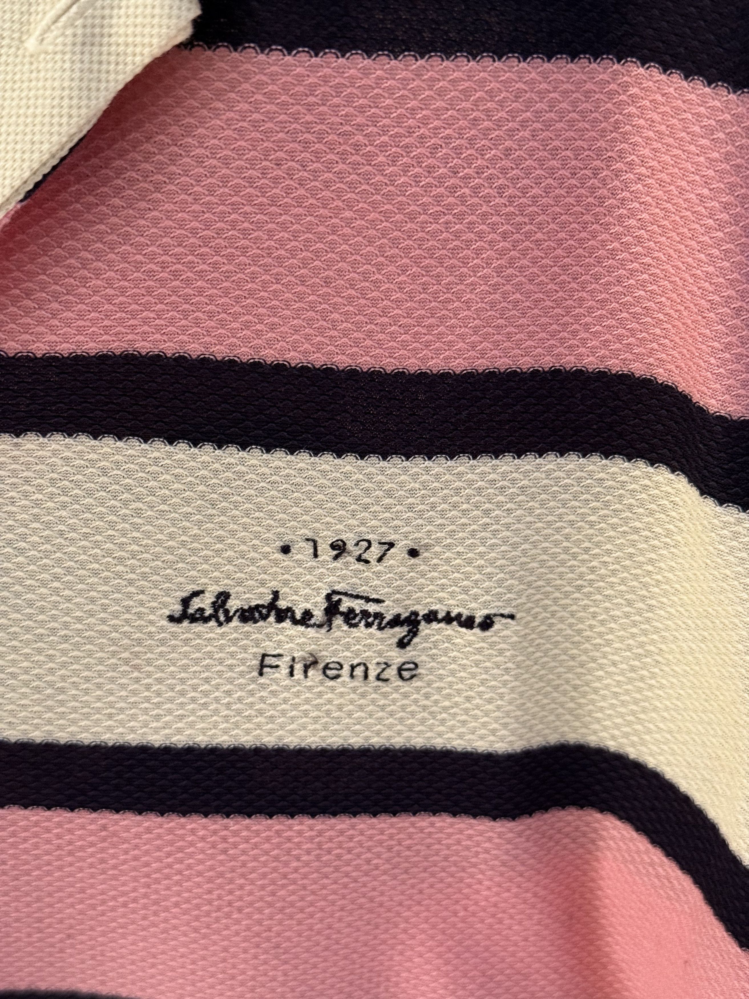 Salvatore Ferragamo striped short-sleeve polo shirt (black/orange/yellow) Size US M / EU 48-50 / 2 - 4 Thumbnail