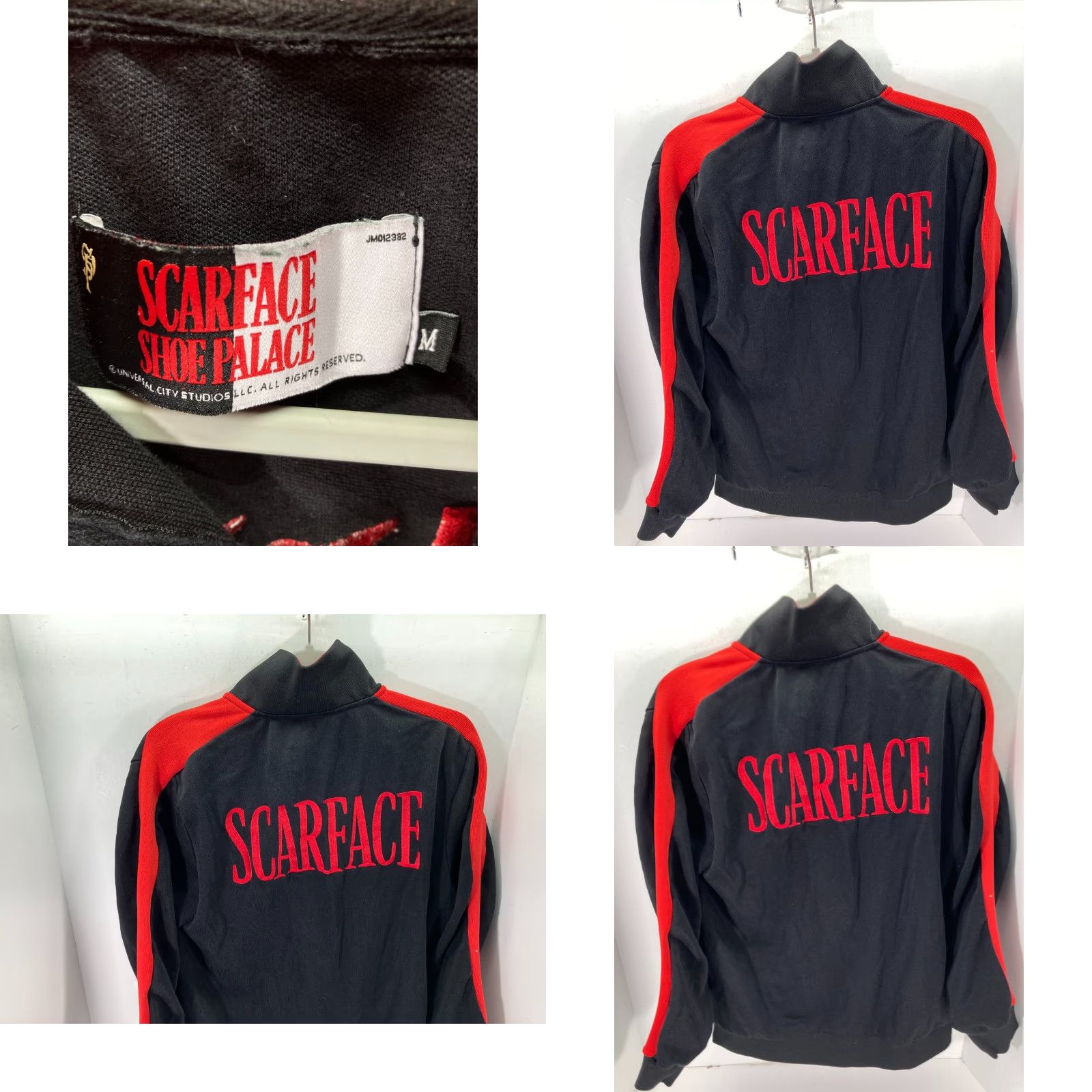 Palace Scarface Track Jacket Mens M Black Red Full Zip Pockets Shirt Hoodie? No, Jacket. Size US M / EU 48-50 / 2 - 8 Thumbnail