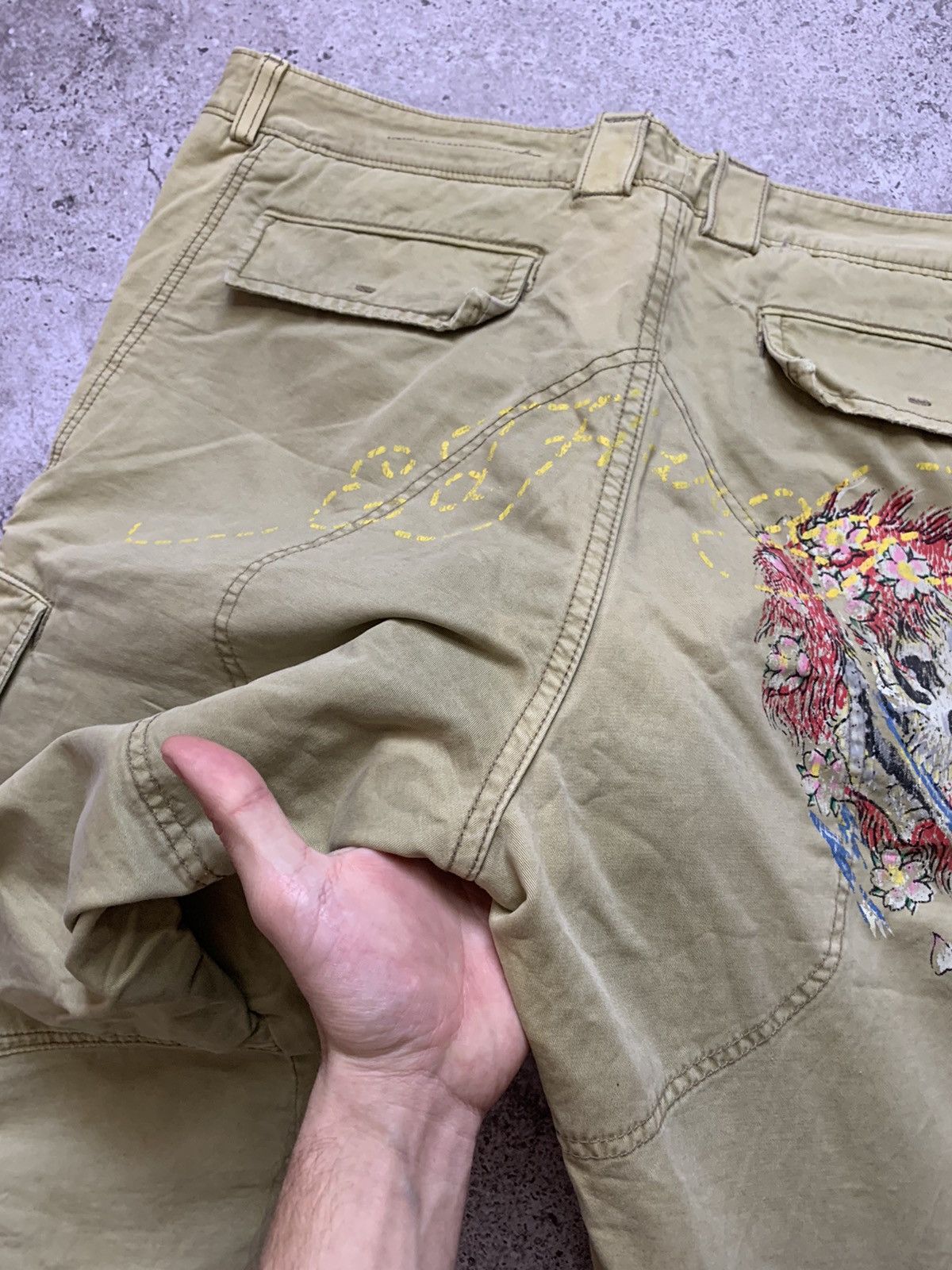 Christian Audigier Rare Ed Hardy Japanese Embroidered Parachute Cargo Pants Size US 38 / EU 54 - 11 Thumbnail