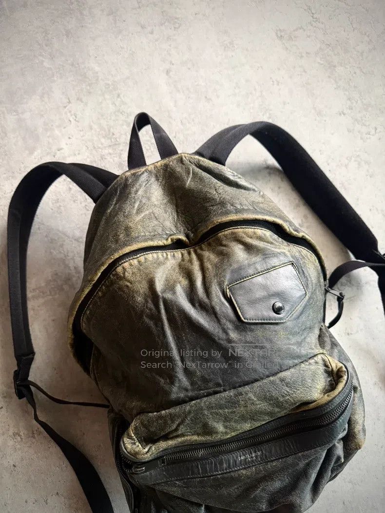 Saint Laurent Paris Saint Laurent Paris 16AW Black Washed Worn Cowhide Backpac Size ONE SIZE - 4 Thumbnail