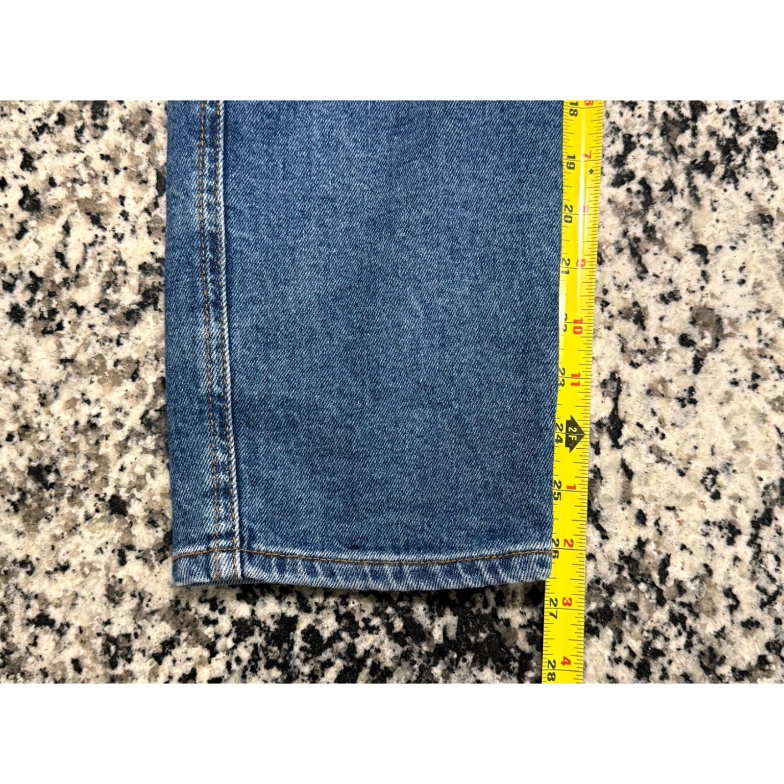 Vintage Sezane Jeans Button Fly Straight Womens 34 34x26.5 Blue Cotton Elastane 42 EU Morocco Size 24" / US 00 / IT 34 - 4 Thumbnail