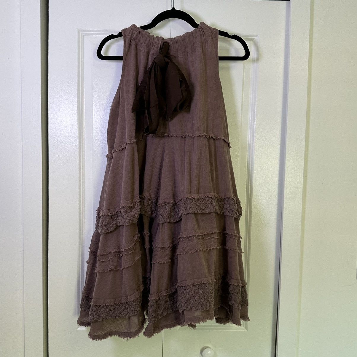 Anthropologie Anthropologie Zehavale Boho Mauve Lace Detail Shift Dress Size XL / US 12-14 / IT 48-50 - 1 Thumbnail