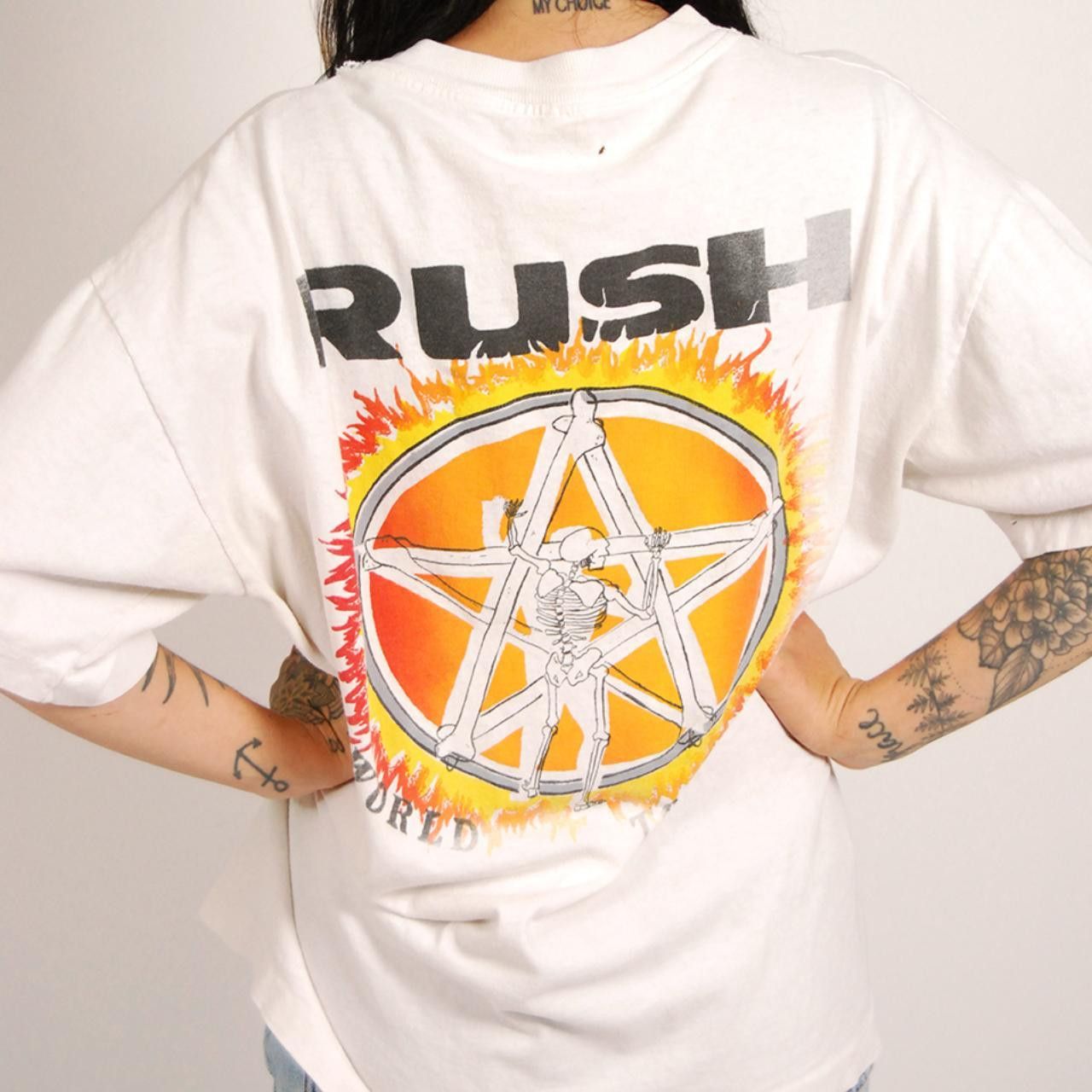 Vintage Vintage Rush T-shirt (XL) vintage 1992 white roll the bones Size US XL / EU 56 / 4 - 6 Thumbnail