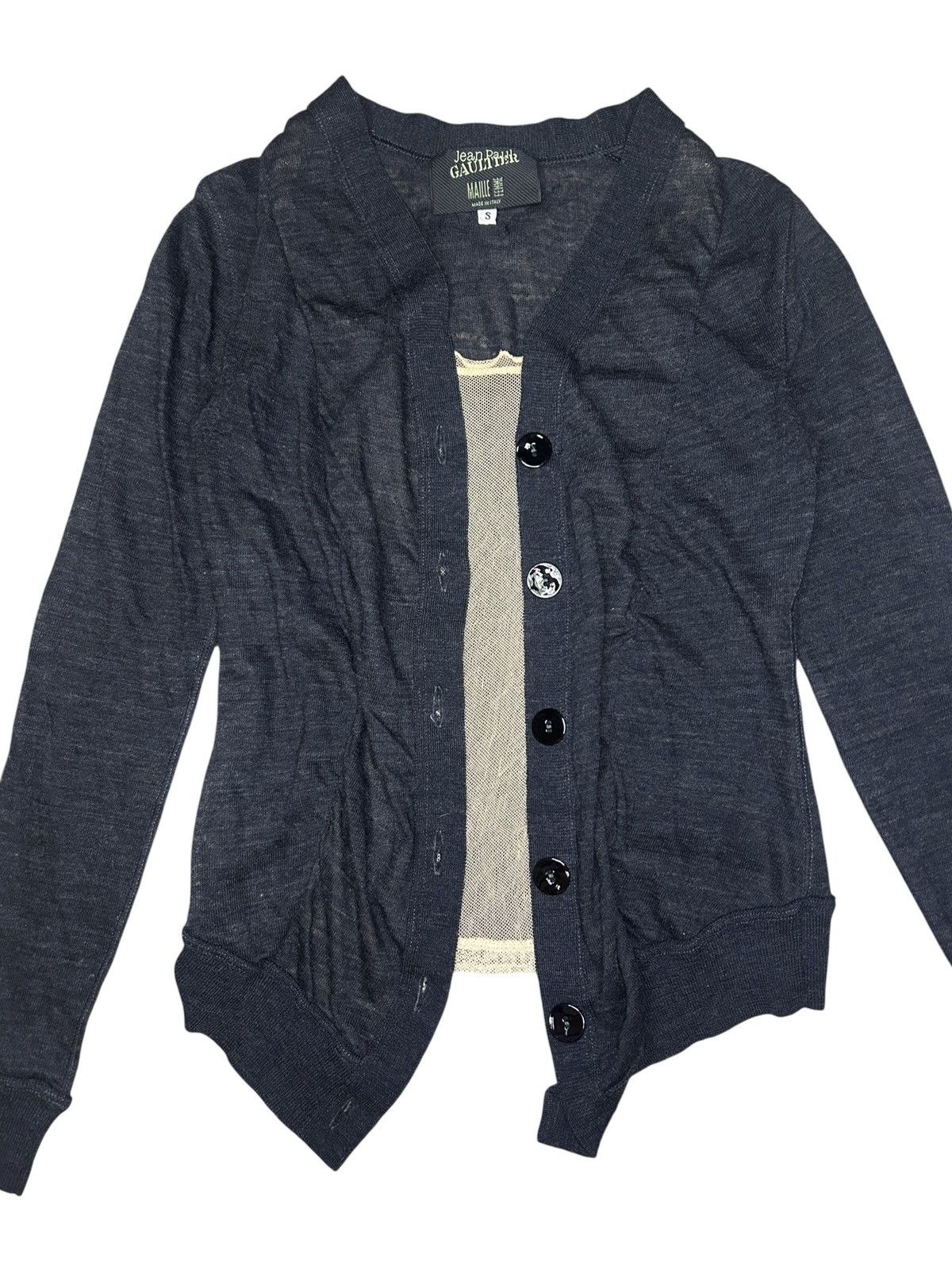Jean Paul Gaultier 90s Trompe Loeil Cardigan Size S / US 4 / IT 40 - 3 Thumbnail