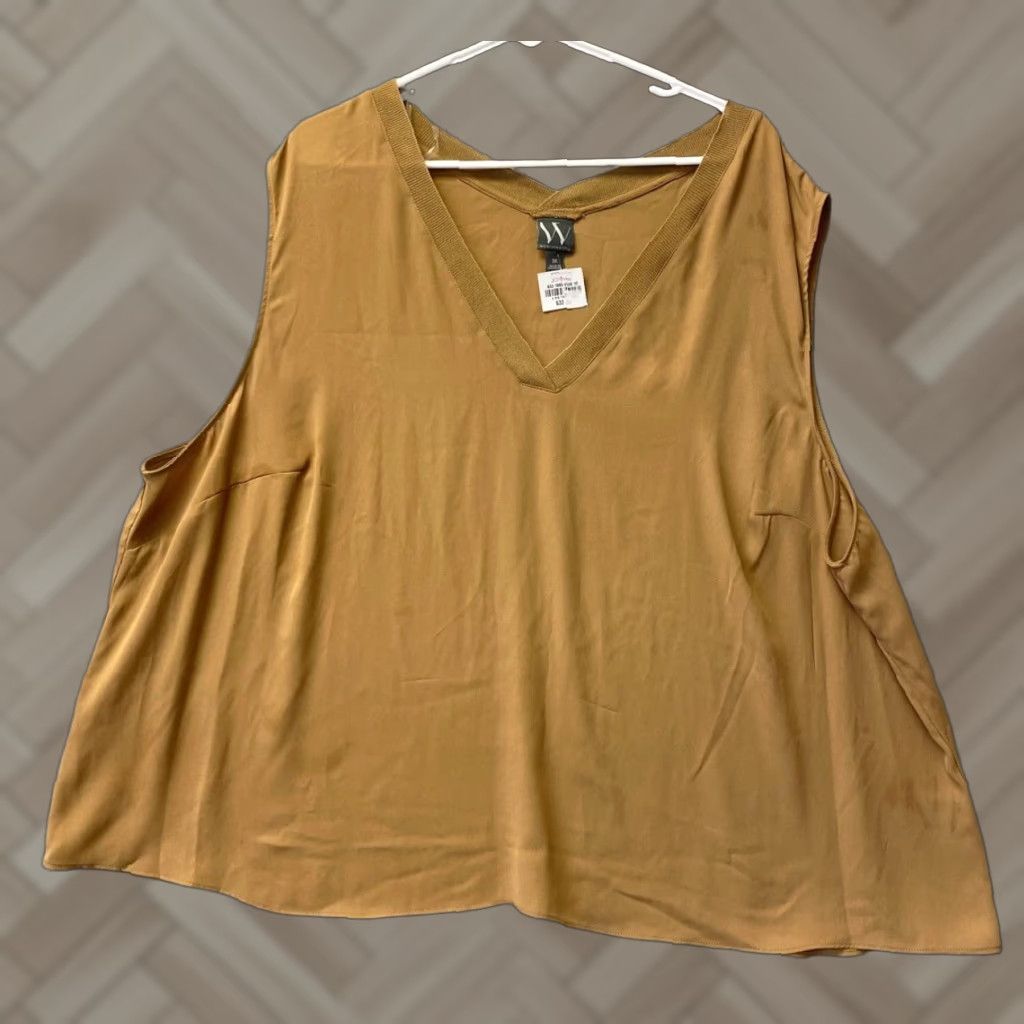 Worthington VINTAGE Worthington Women's Tank Top V-Neck Light Brown 3X Large Dressy NWT Size XXL / US 16-18 / IT 52-54 - 1 Thumbnail