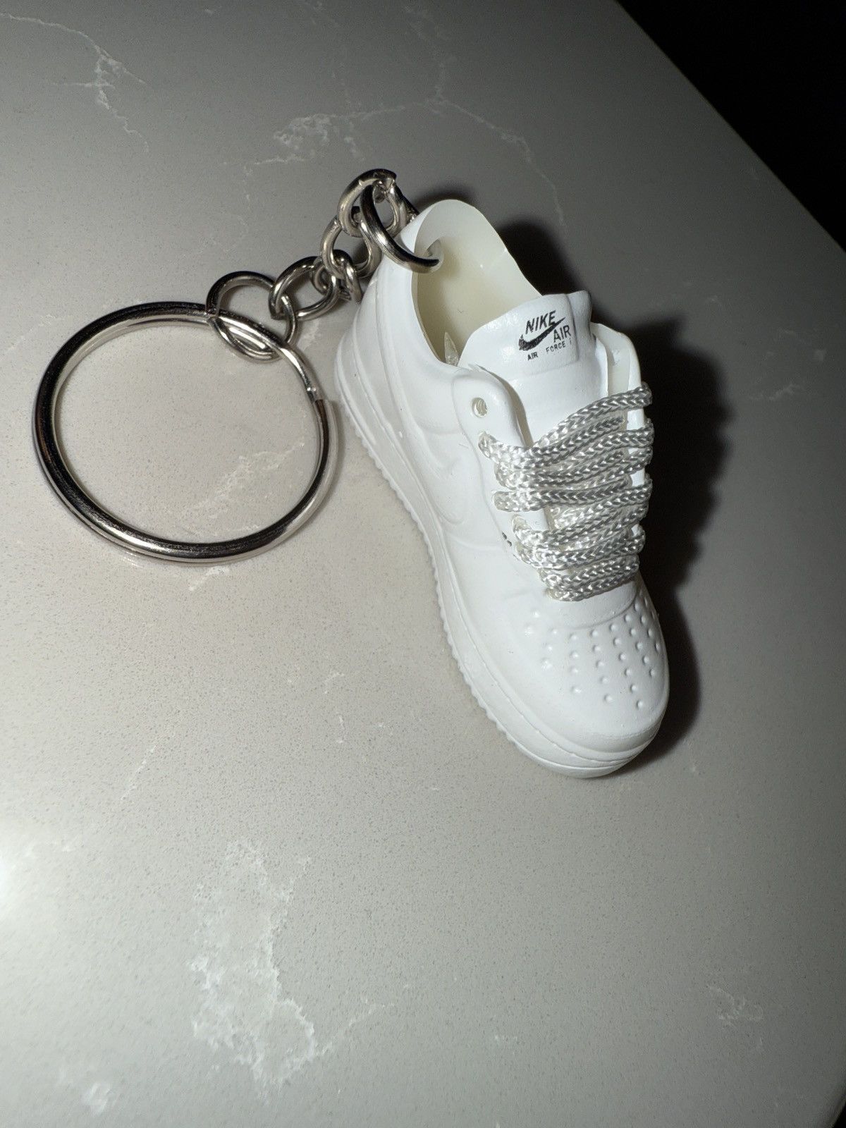 Nike 3D Mini Sneaker, Nike AF1 triple white, keychain shoe NEW! Size ONE SIZE - 1 Thumbnail