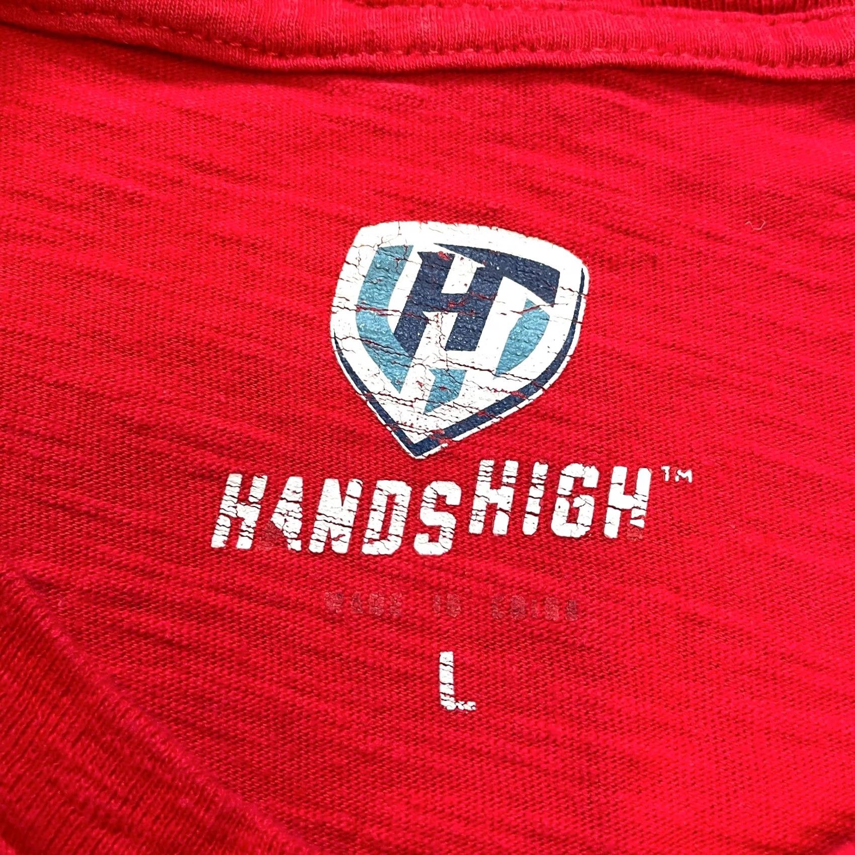 Vintage Hands High Shirt Mens Large Red Boston Red Sox Long Sleeve Cotton Baseball Crew Size US L / EU 52-54 / 3 - 3 Thumbnail