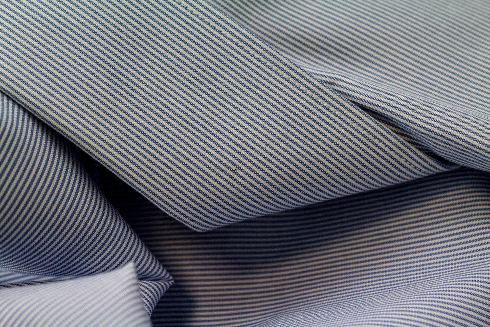 Suitsupply 39-7/15 1/2L Extra Slim Blue Cotton Striped Shirt 77033 Size 38R - 8 Thumbnail