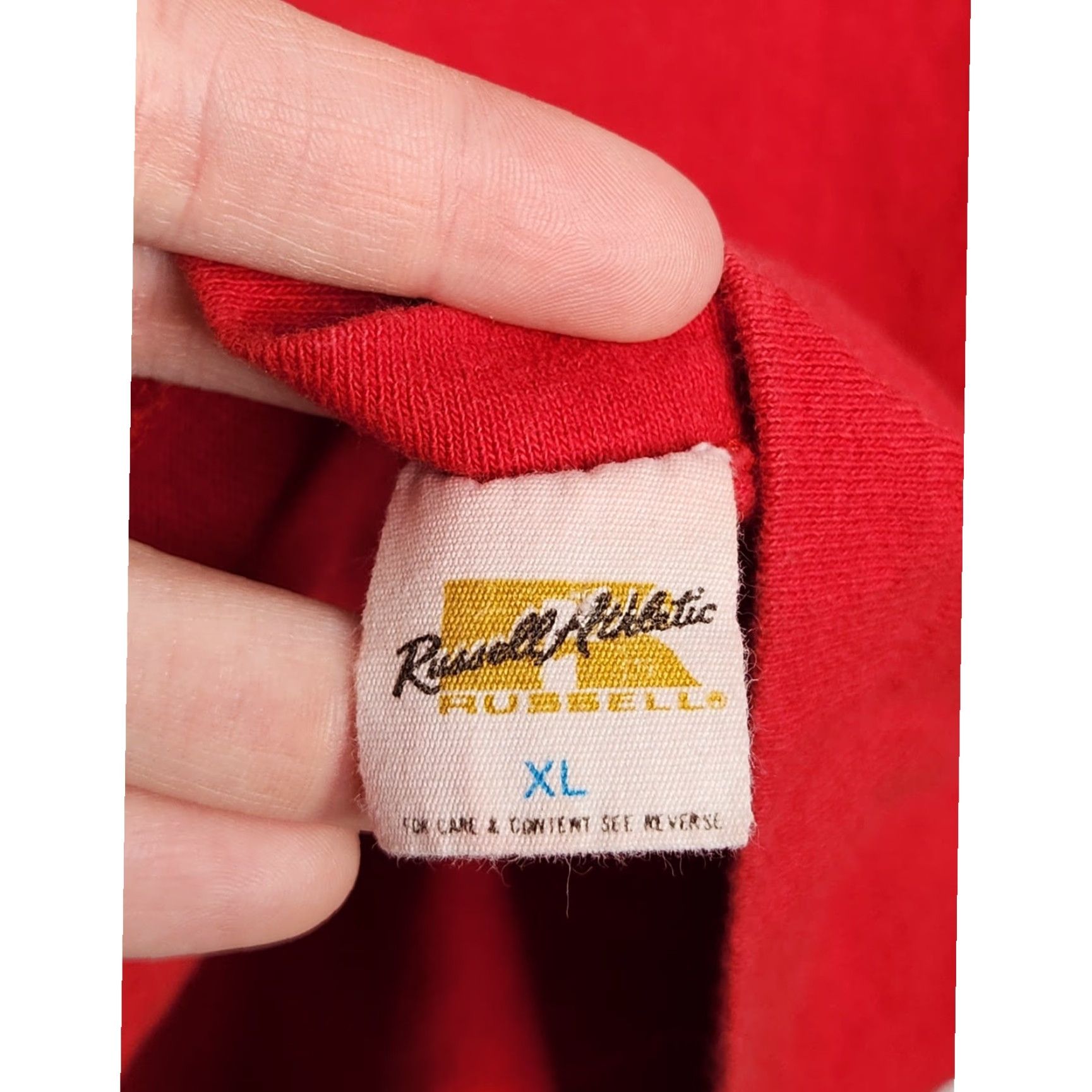 Russell Athletic VINTAGE Russell Athletic Shirt Unisex Adults XL Red Thick Jersey Stripe 70s Size US XL / EU 56 / 4 - 4 Thumbnail