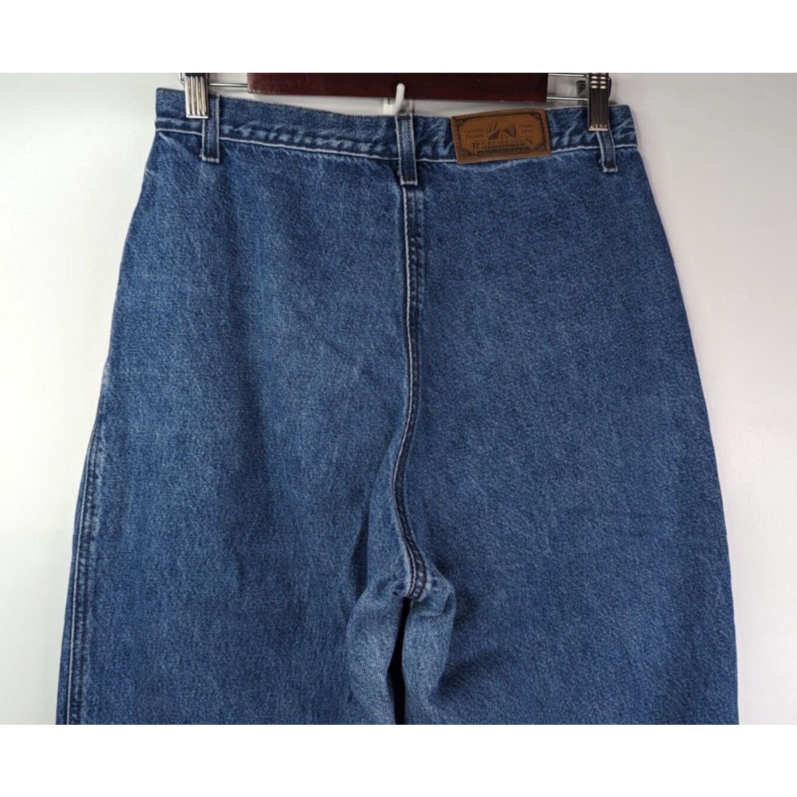 Vintage VINTAGE Rocky Mountain Jeans Women 32/13 X-Long High Rise Bootcut Denim Dark blue Indigo 80s 90s Cowboy Mens? Size 24" / US 00 / IT 34 - 5 Thumbnail