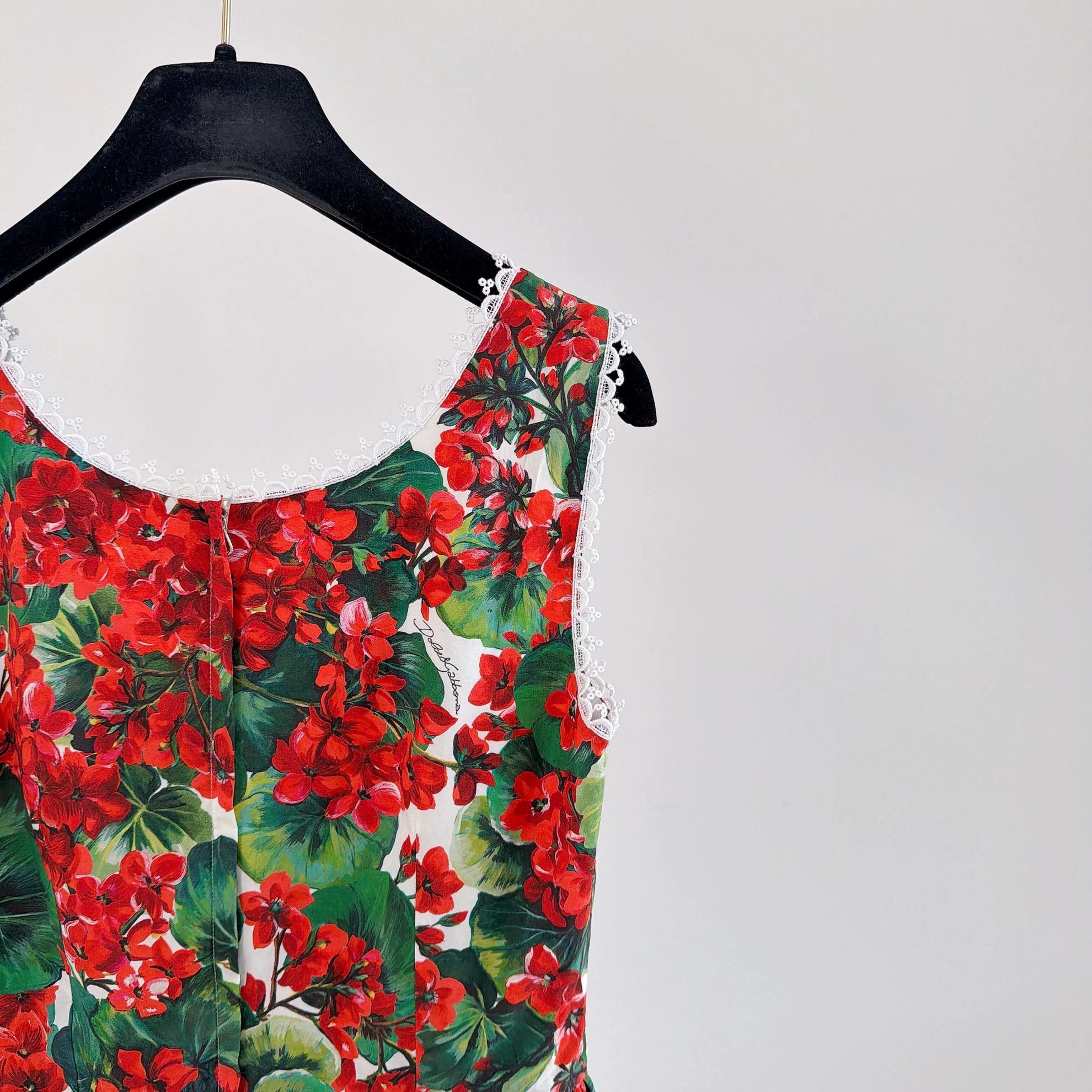 Dolce & Gabbana Dolce&Gabbana Red Floral Dress 40 Size S / US 4 / IT 40 - 6 Thumbnail